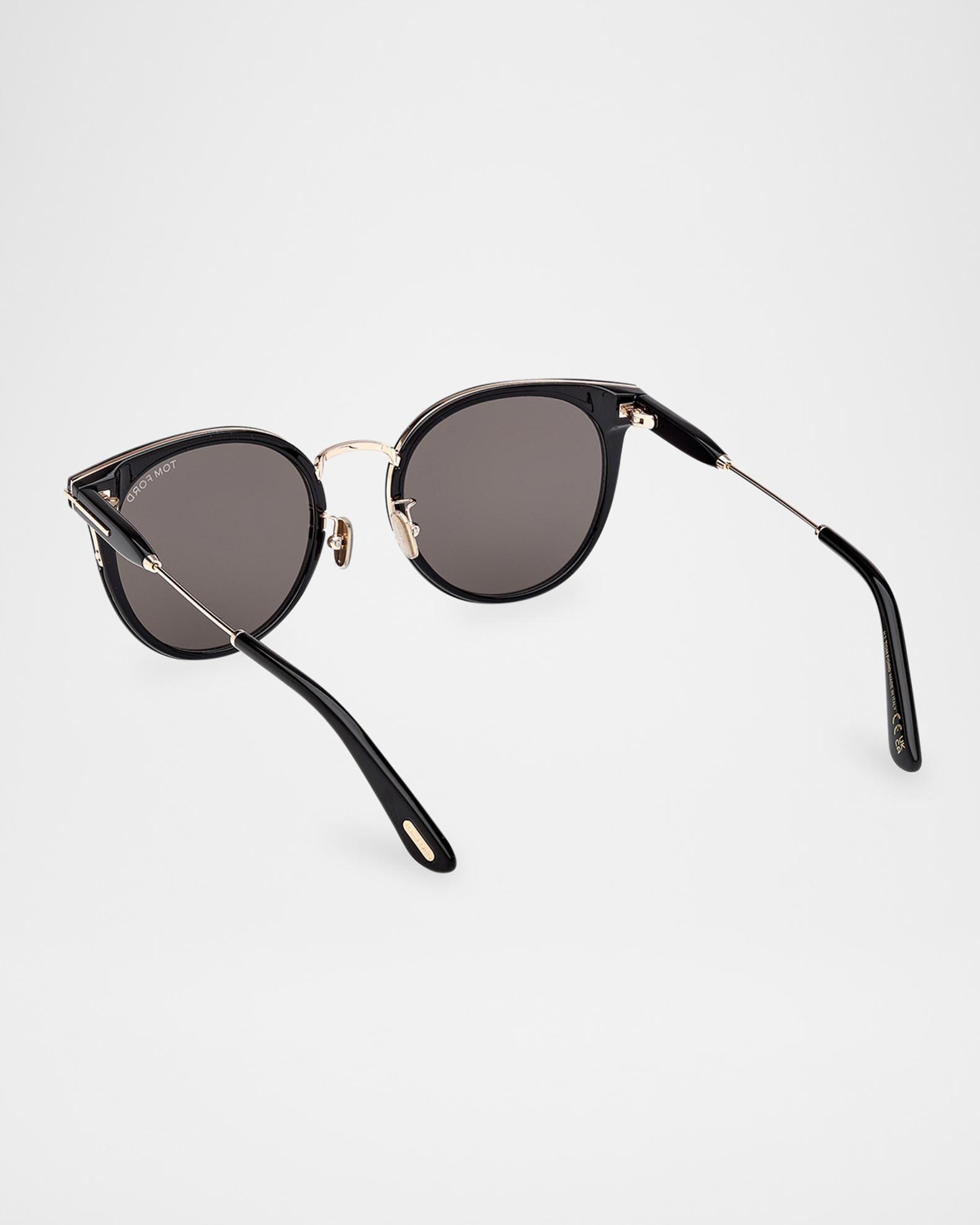 Tom Ford Black and Gold Round Sunglasses Tom Ford Icon Collection TF1278 01E Sunglasses - US main image 4