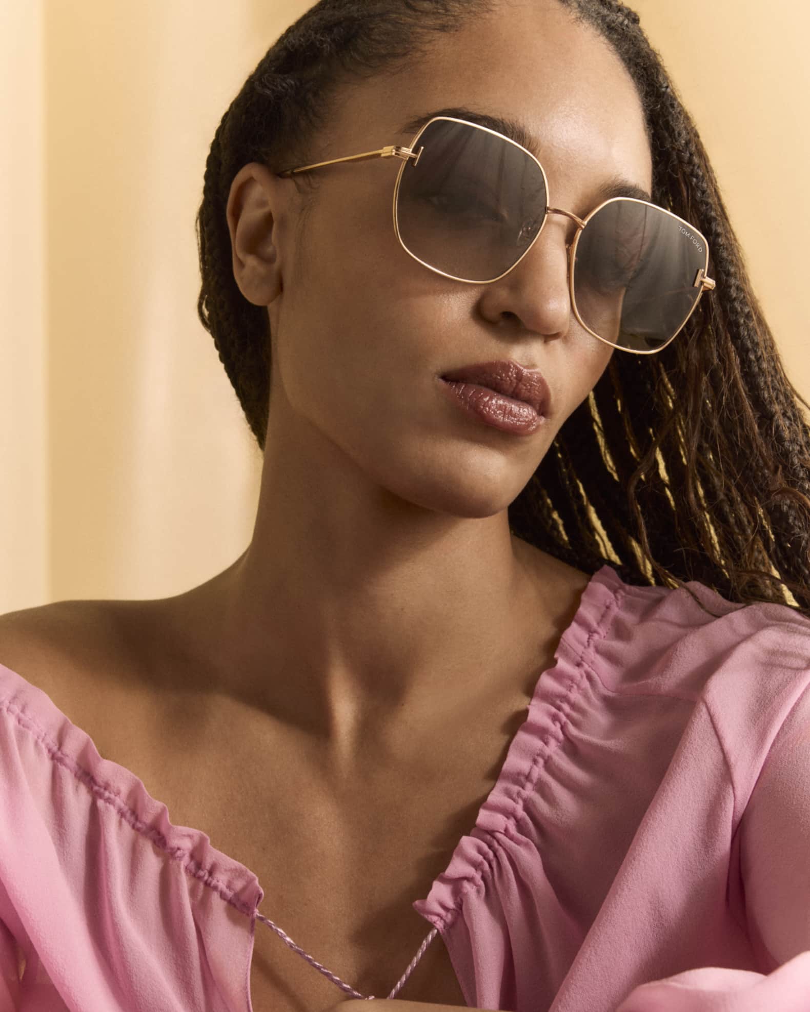 TOM FORD Square Metal Sunglasses | Neiman Marcus
