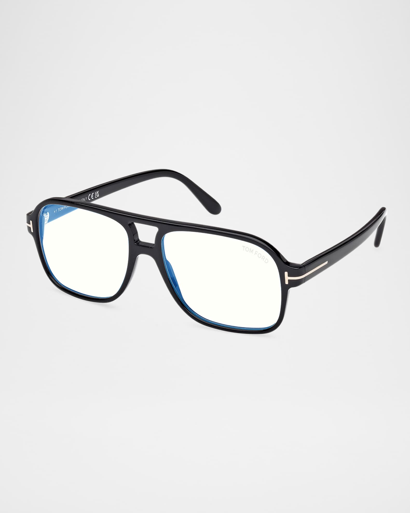 TOM FORD Men's FT6058-BM Acetate Square Blue-Block Optical