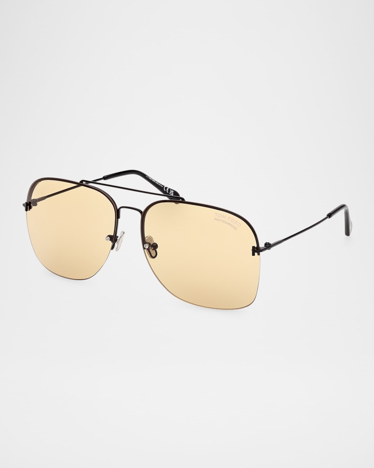 TOM FORD Men's Mackenzie-02 Metal Photochromic Aviator Sunglasses
