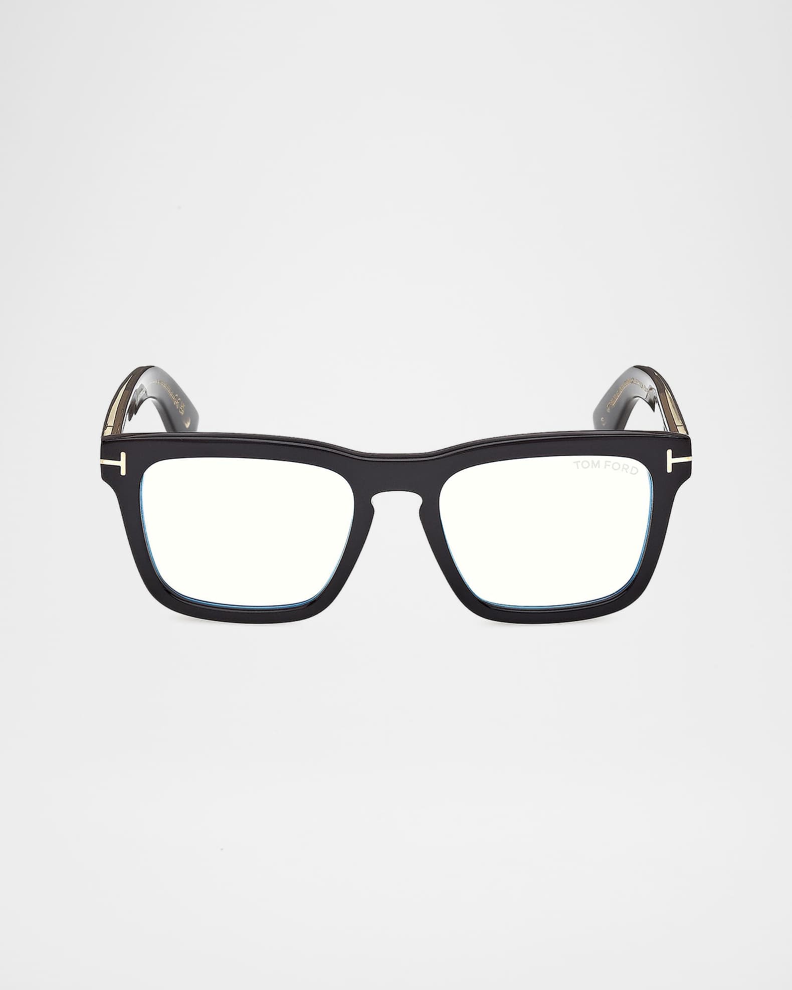 TOM FORD Men's Icon Square Acetate Blue Block Optical Glasses with