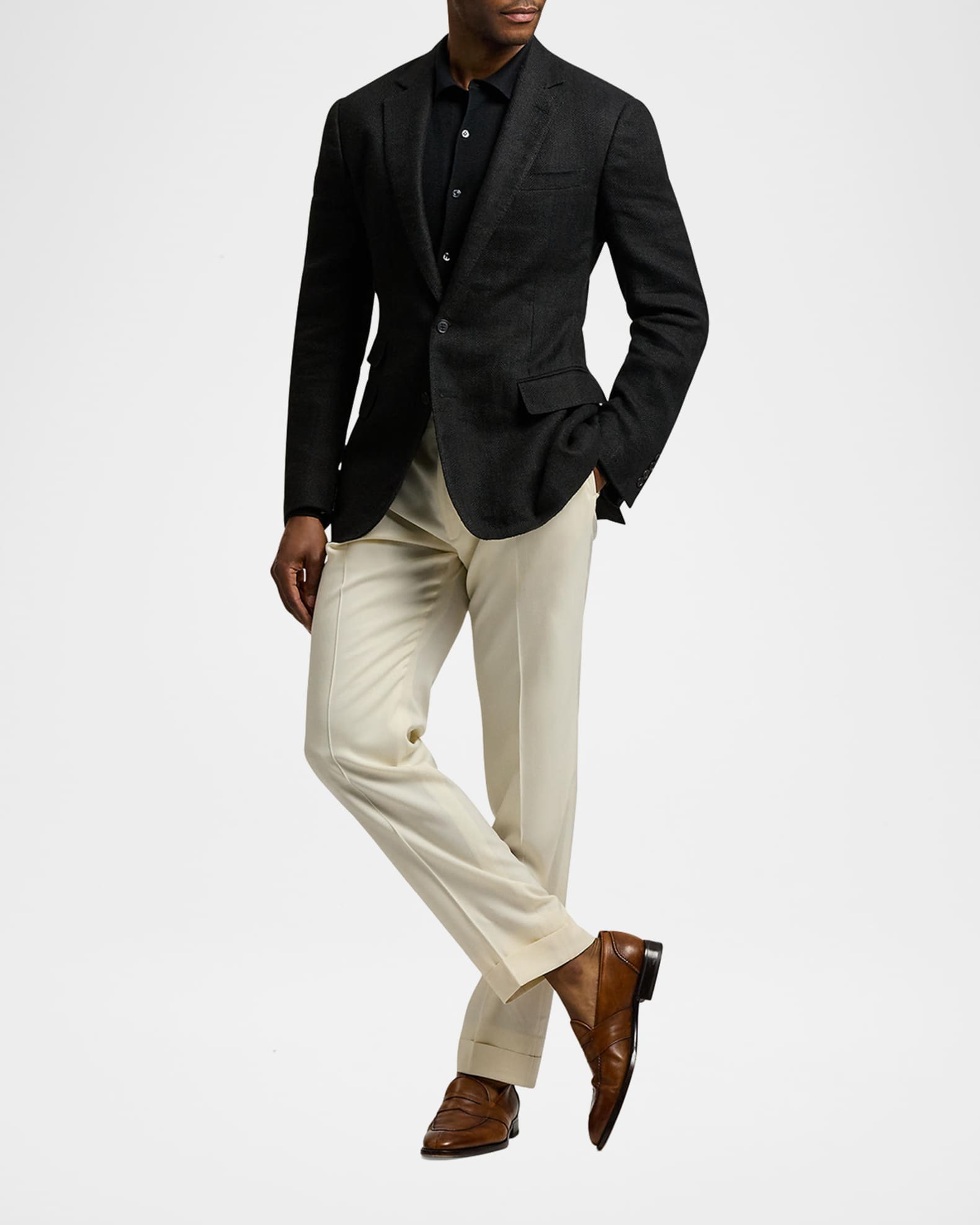 Men's Kent Herringbone Two-Button Sport Coat 1