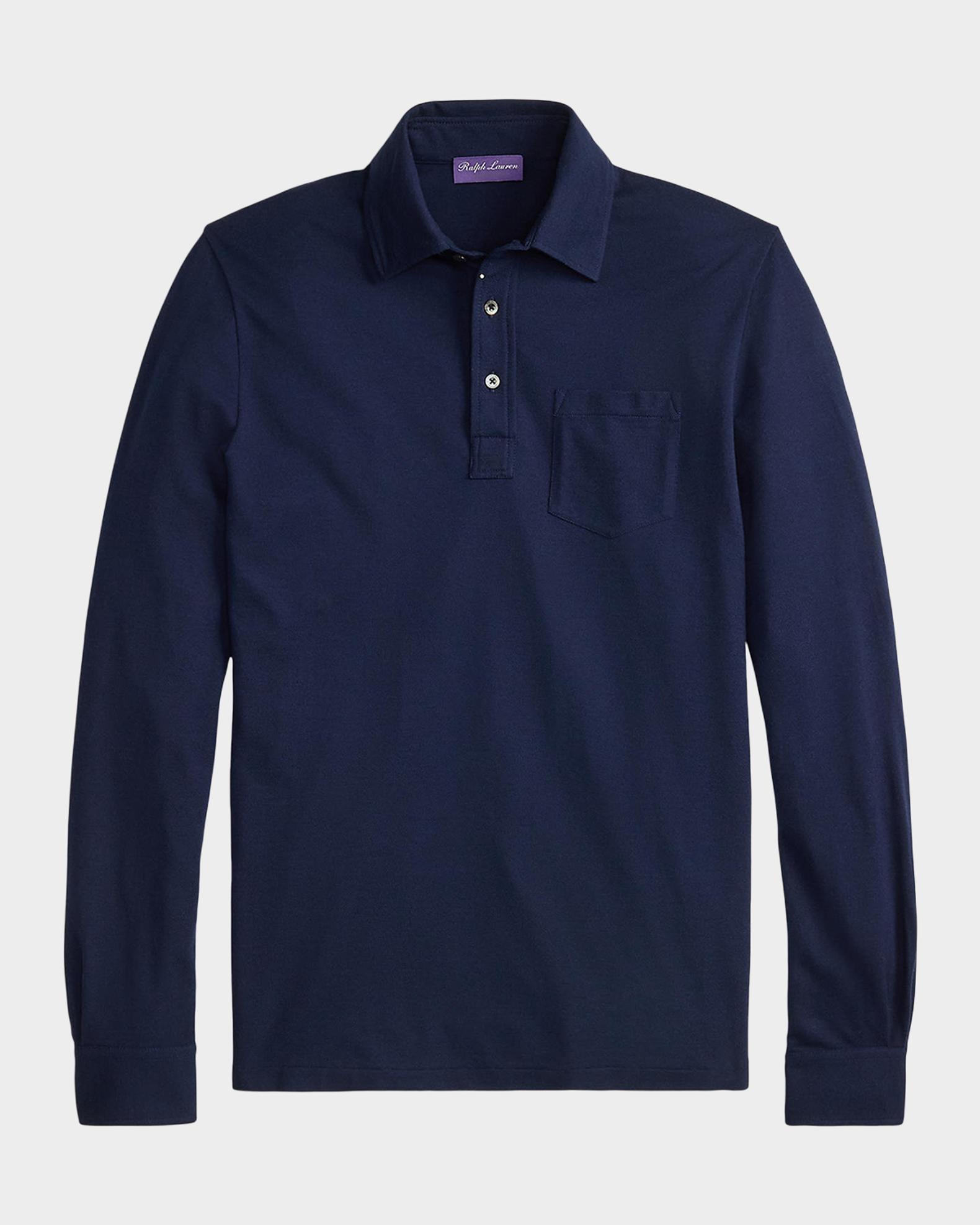 Cotton-Cashmere Piqué Polo Shirt | Neiman Marcus
