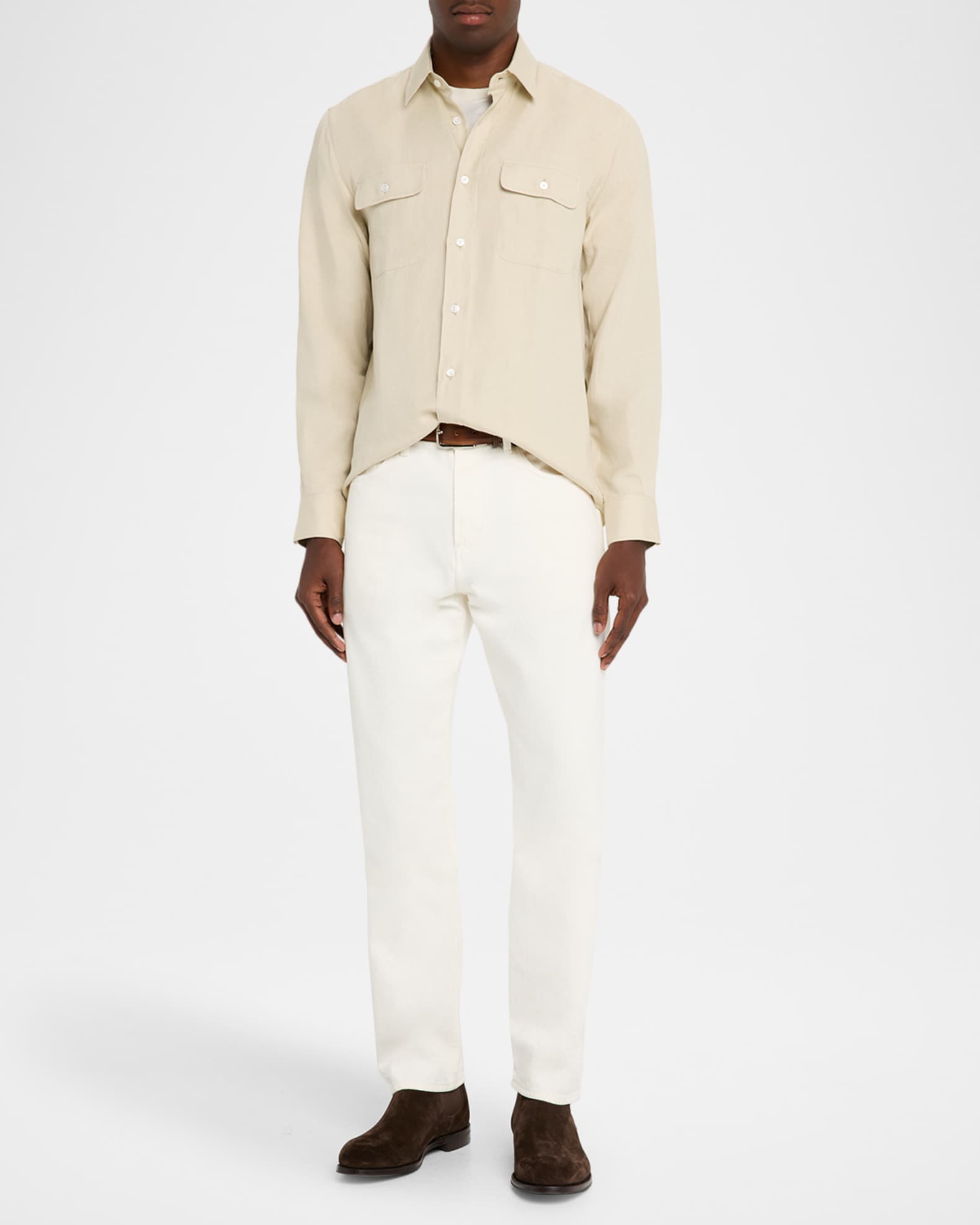 Men's Silk and Linen Button-Down Shirt 1