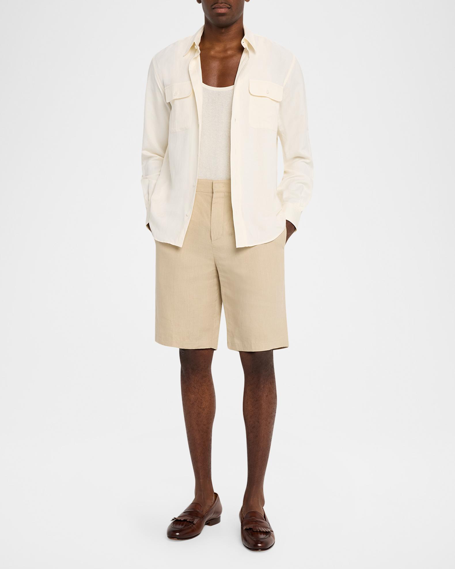 Ralph Lauren Purple Label Silk-Linen Shirt | Neiman Marcus