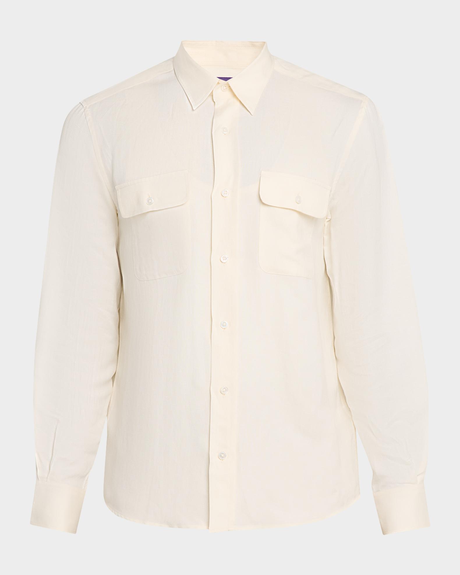 Ralph Lauren Purple Label Silk-Linen Shirt | Neiman Marcus