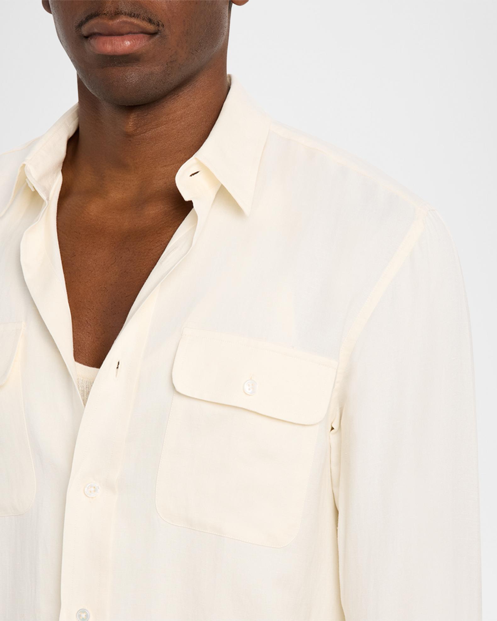 Ralph Lauren Purple Label Silk-Linen Shirt | Neiman Marcus