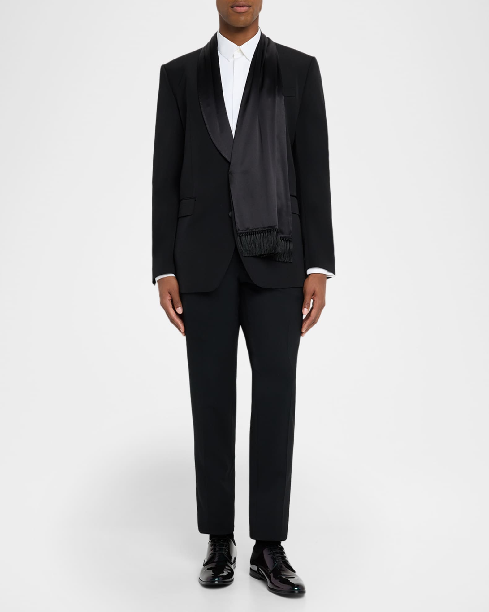 Dolce&Gabbana Men's Silk Scarf and Shawl-Lapel Dinner Jacket
