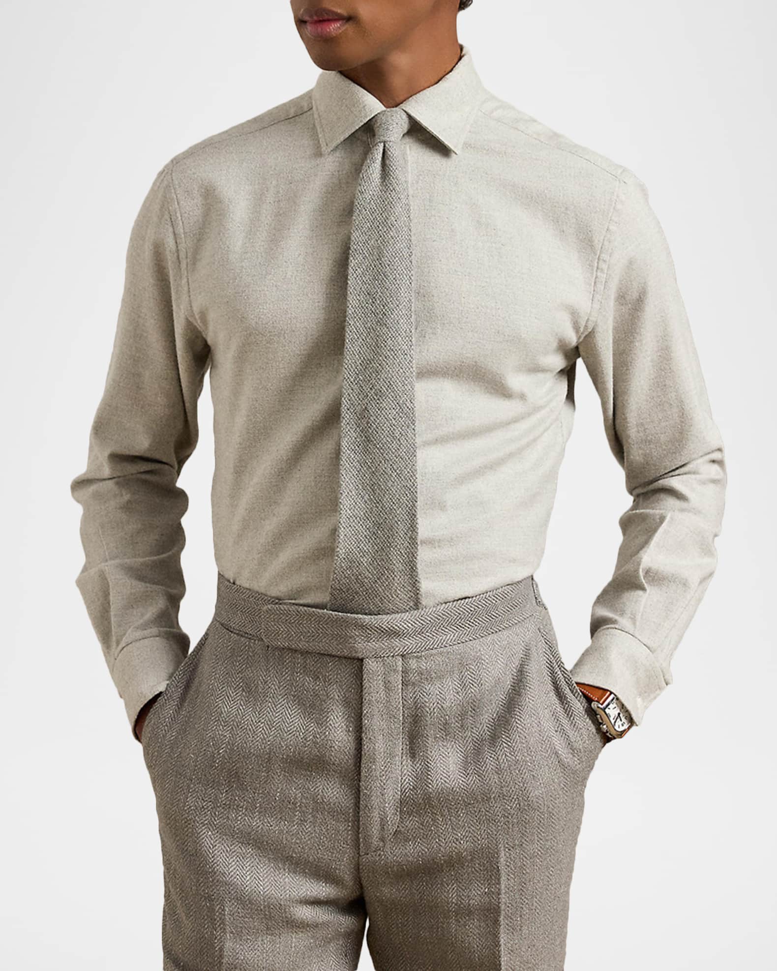 Ralph Lauren Purple Label Men's Tonal Herringbone Button-Down Shirt ...