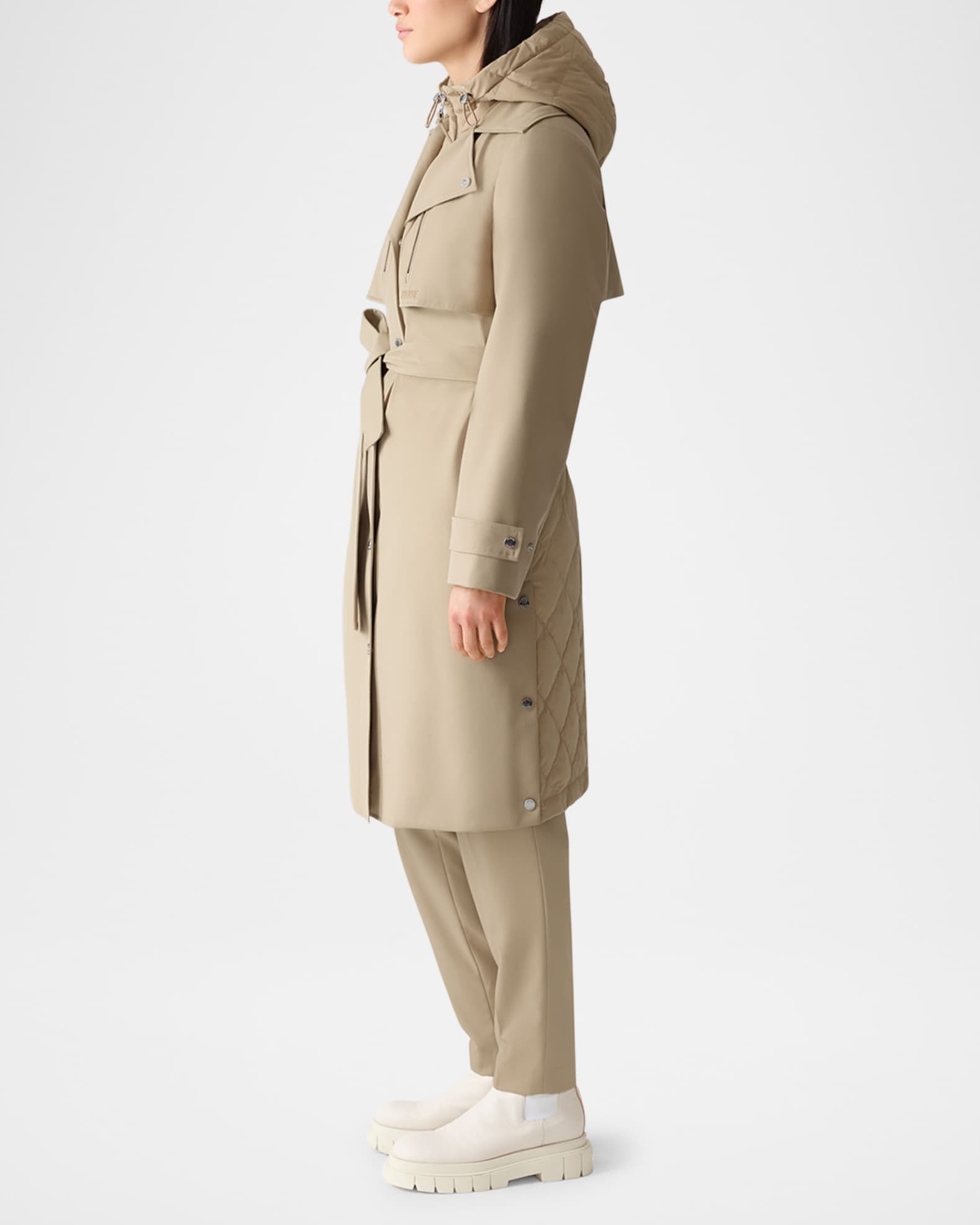 Mackage Siobhan Trench Coat with Removable Down Bib | Neiman Marcus