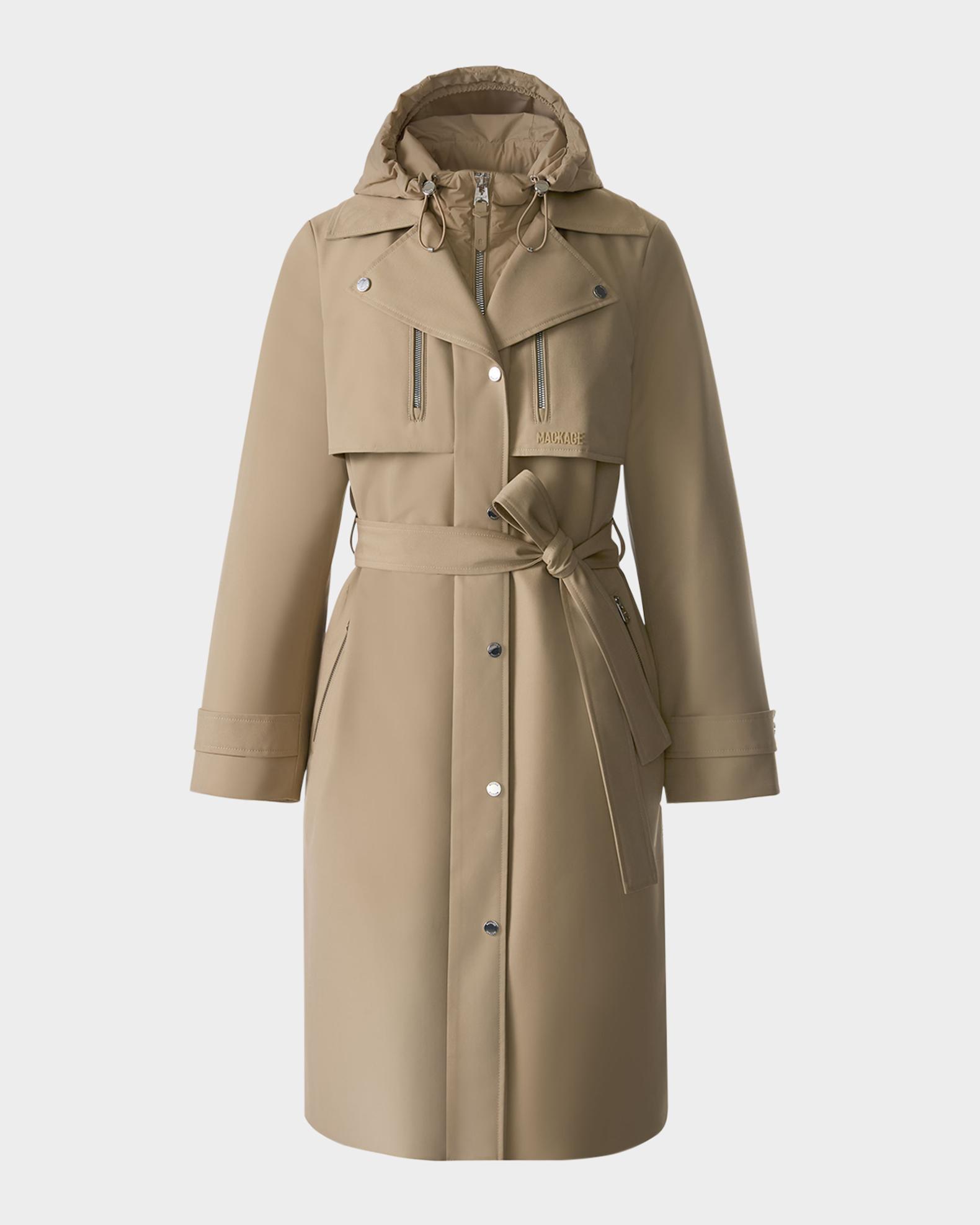 【美品】6 BIG TRENCH COAT シルク混 ビックシルエット Mackage Siobhan Trench Coat with Removable Down Bib | Neiman Marcus