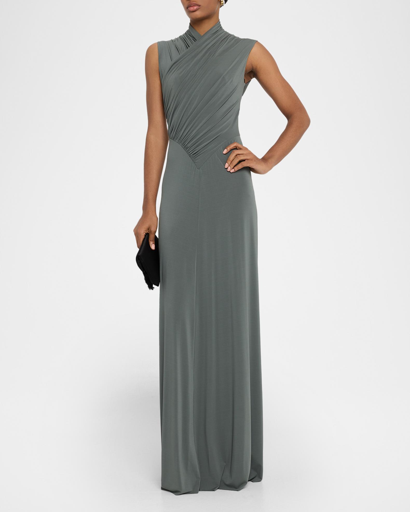 jersey material maxi dress Women's Perfectly Framed Green Jersey Knit Contrast Trim Sleeveless Maxi Dress | Color: Kelly Green | Size: S