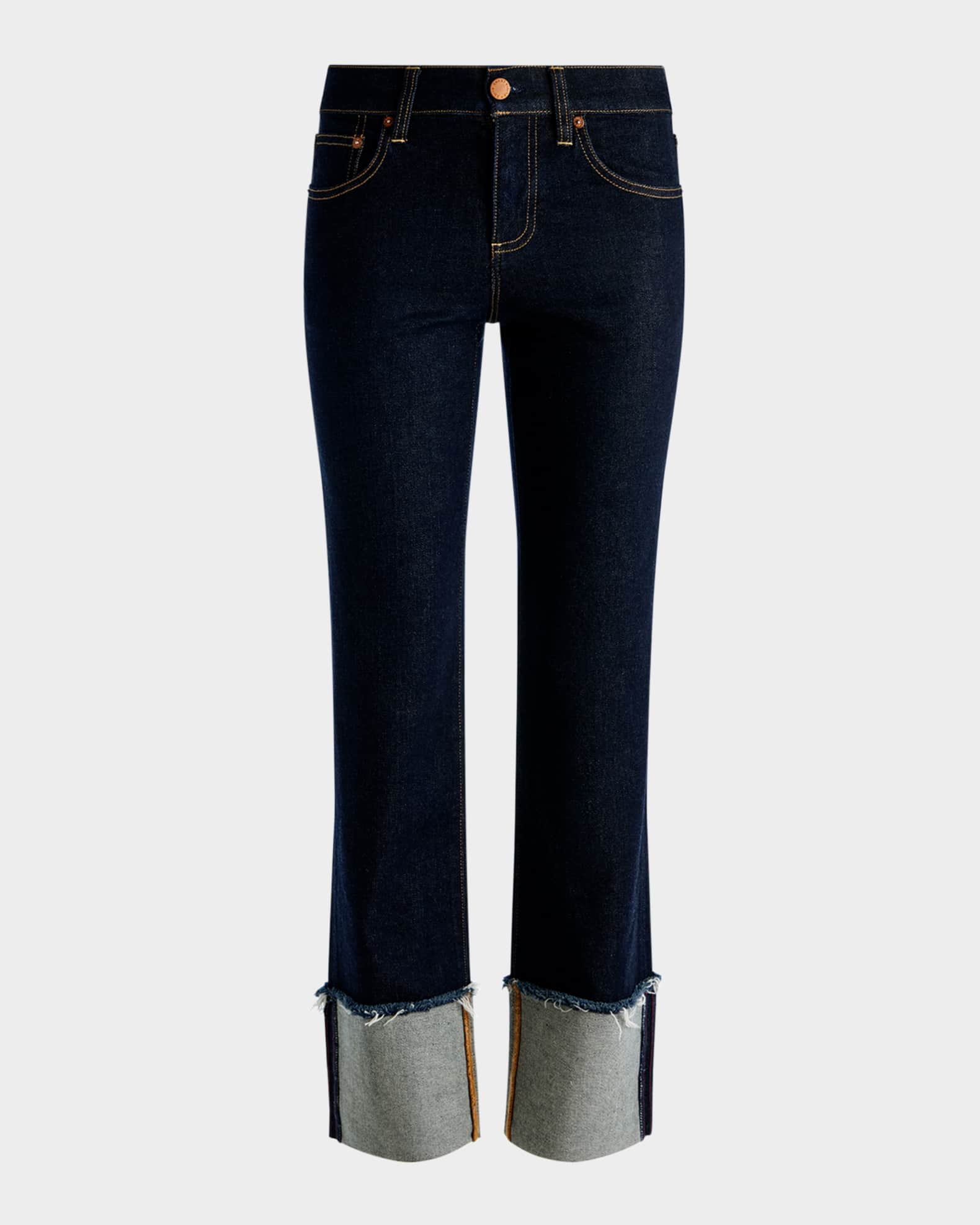 Abilene Ultra Low-Rise Skinny Jeans with Raw Hem Cuffs 0