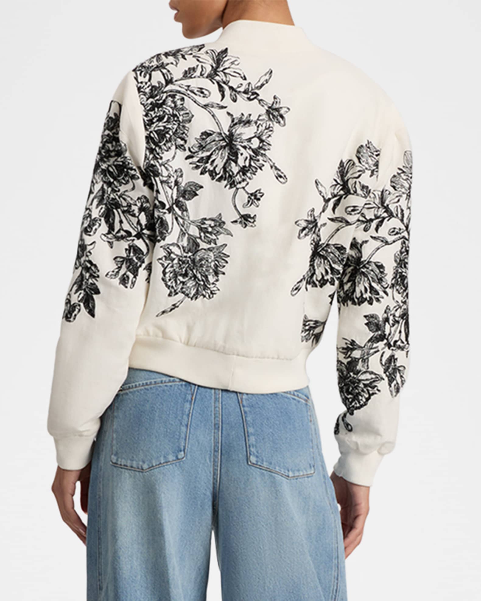 Alice + Olivia Keri Embroidered Varsity Jacket | Neiman Marcus