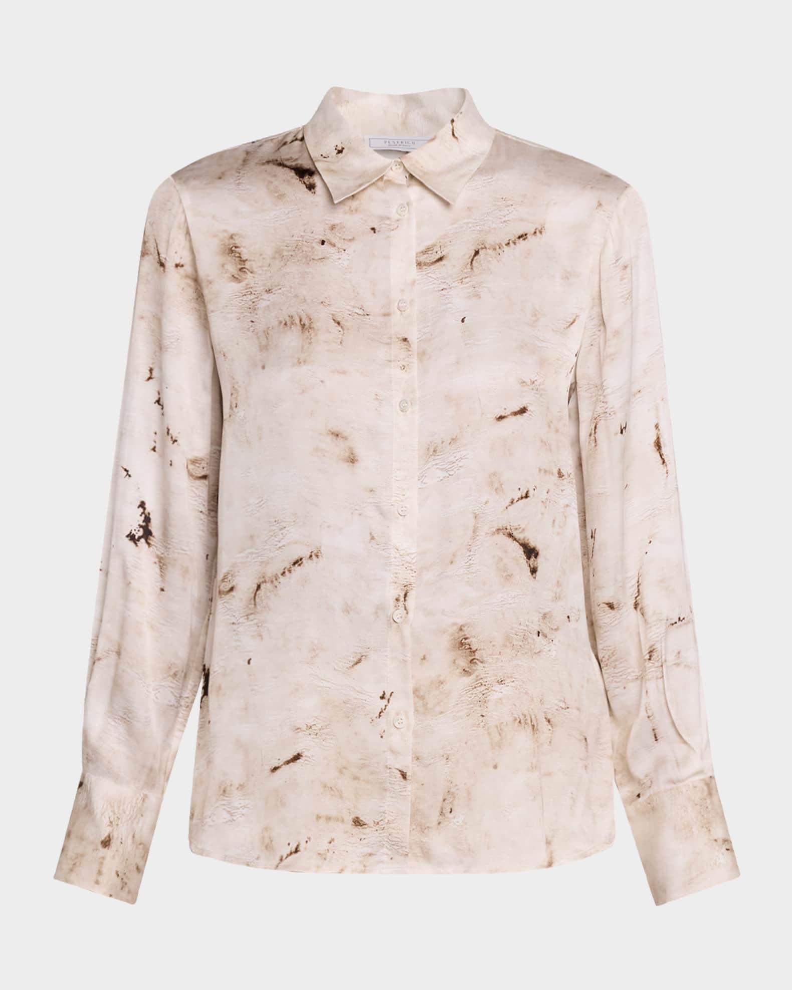 Rust Abstract Print Button-up Shirt main image 1