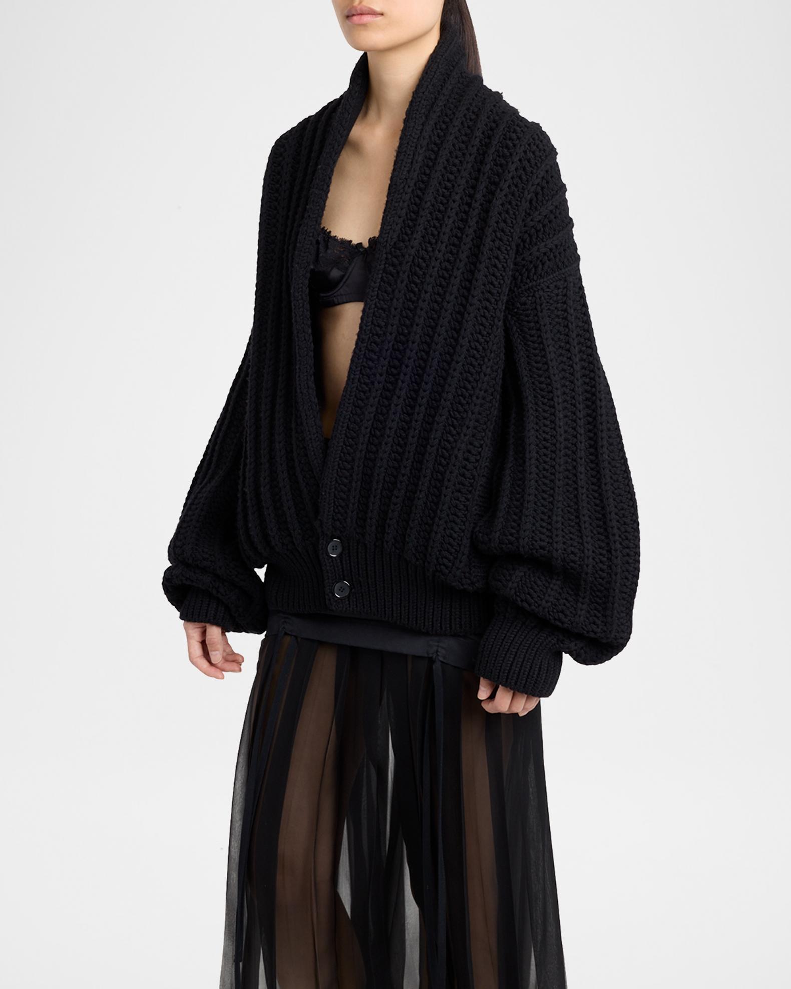 Dolce&Gabbana Deep V Rib Cardigan | Neiman Marcus