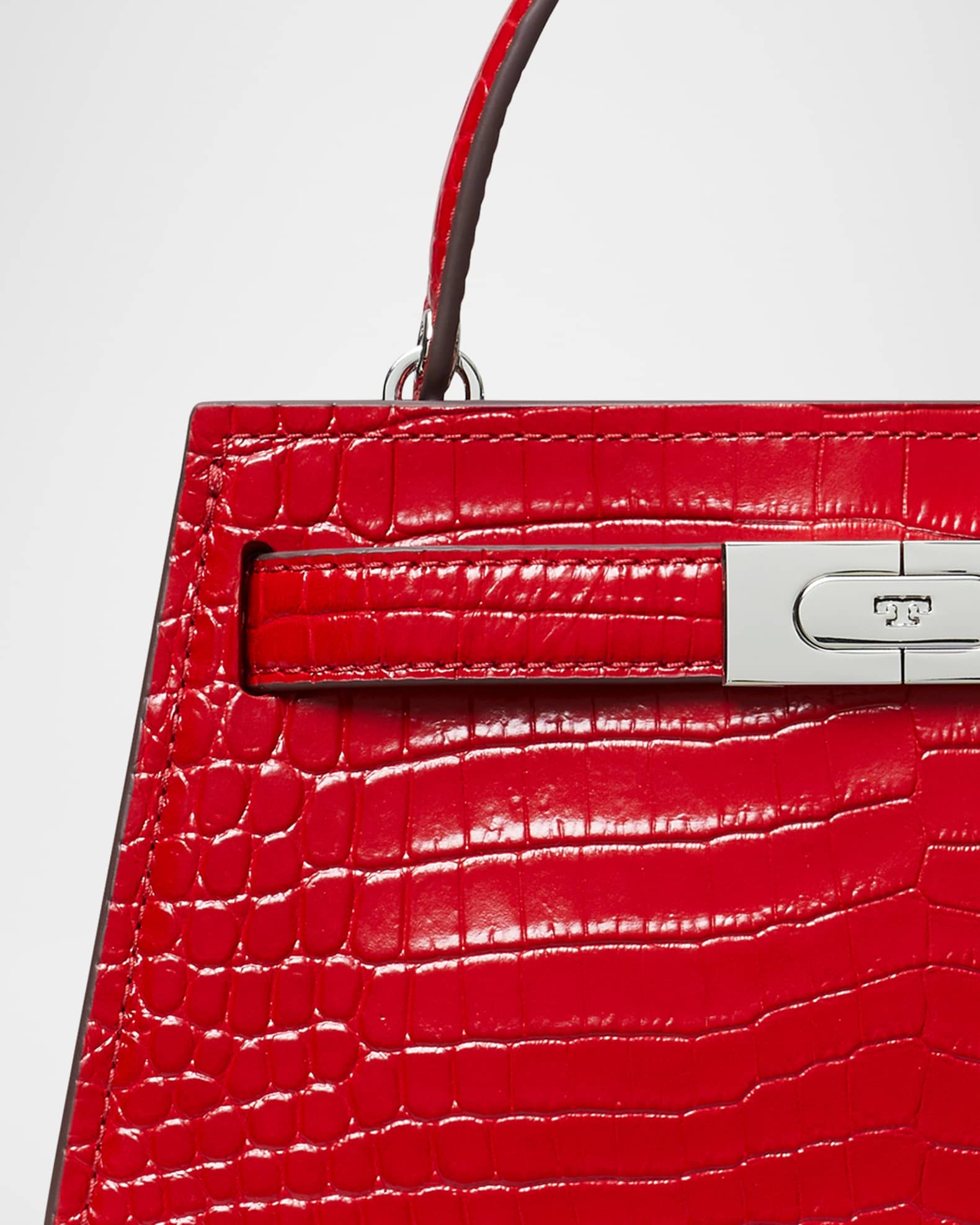 Tory Burch Mini Croc-Embossed Leather Top-Handle Bag | Neiman Marcus