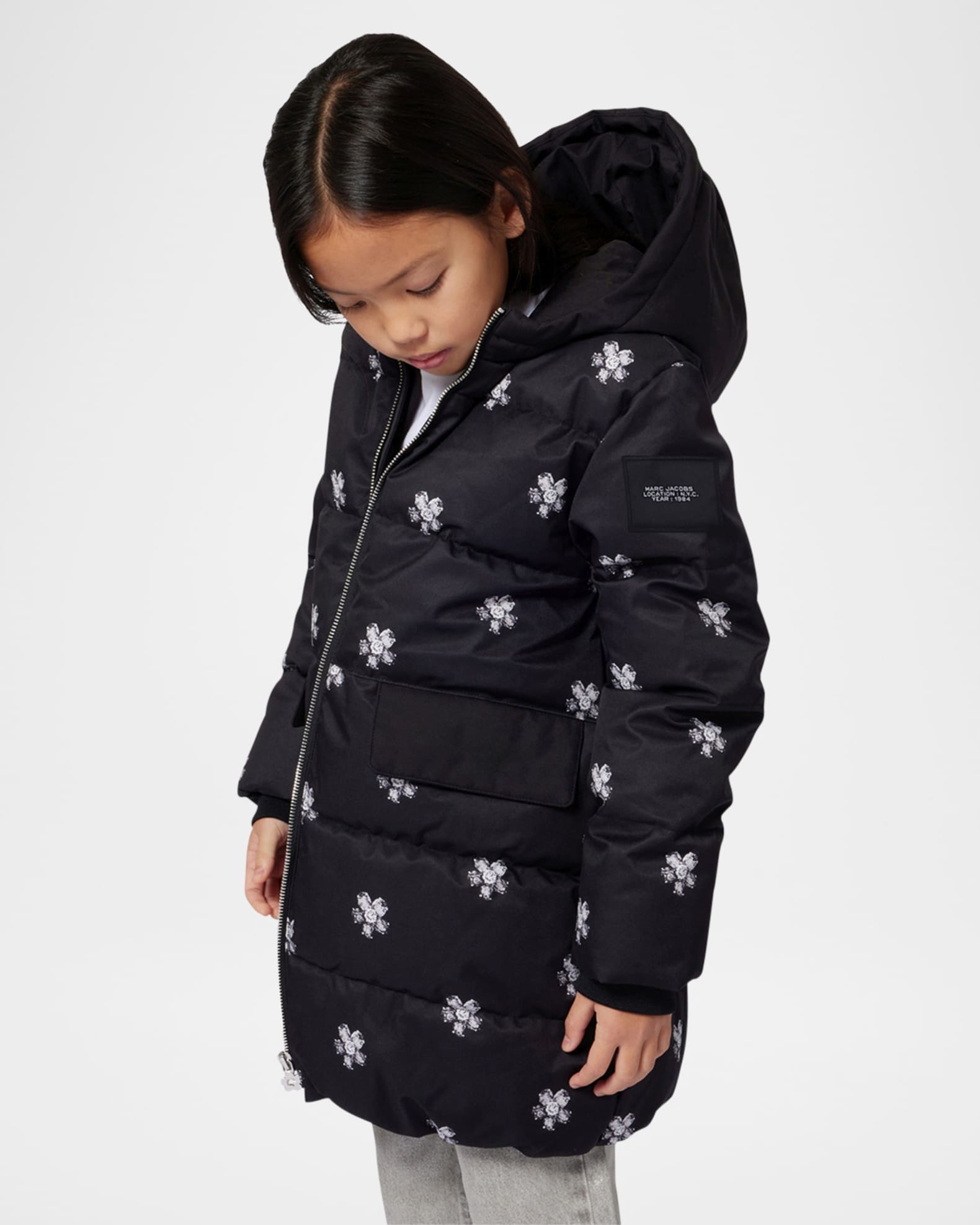 Marc Jacobs Girl's Puffer Jacket With Jewels Print, Size 8
