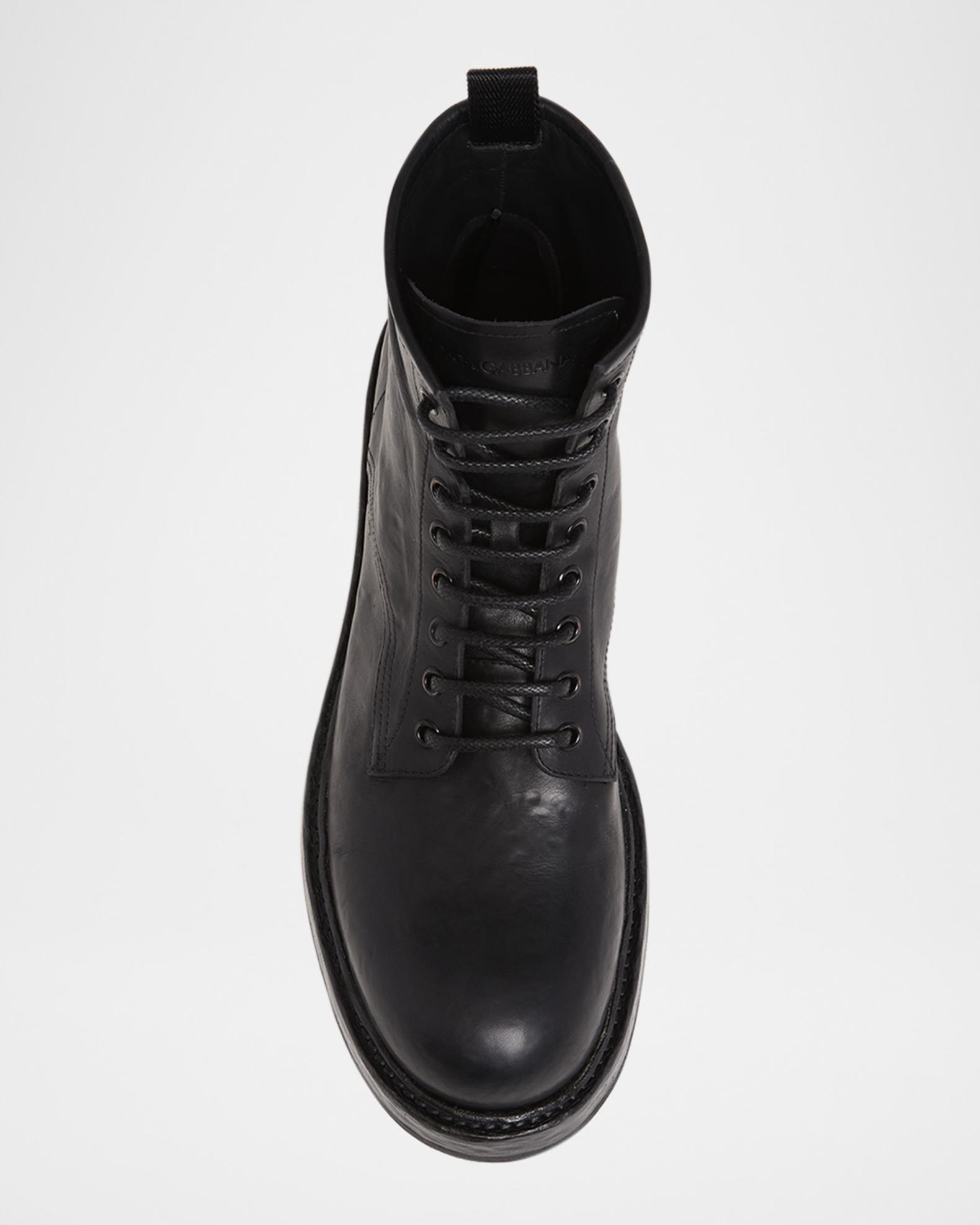 Dolce & Gabbana Men\'s Black Combat Boots Dolce & Gabbana Black Leather Military Combat Boots Shoes  main image 3