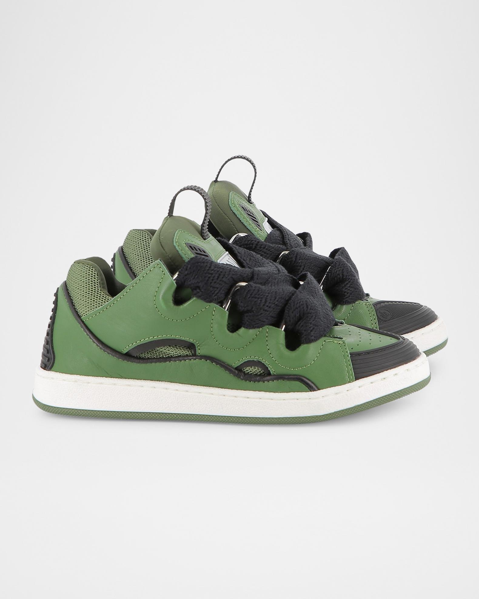 Lanvin Kids Sneakers in White and Green Lanvin Boy main image 2