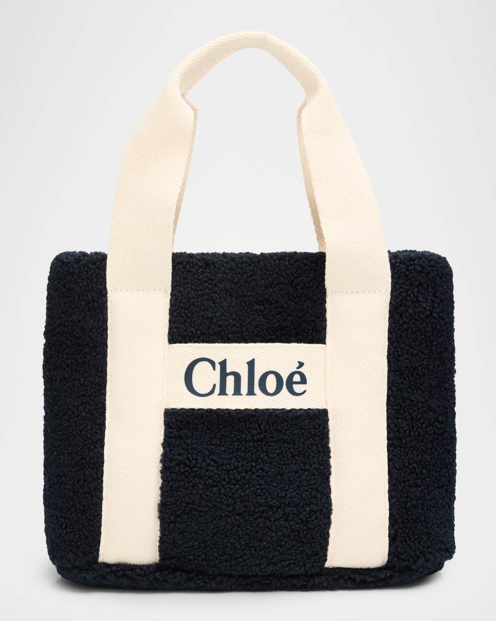 Chloe Kid's Faux Shearling Tote Bag | Neiman Marcus