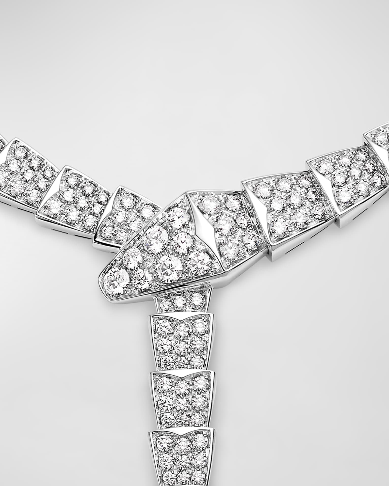 Bulgari Diamond Serpenti Necklace in 18kt White Gold For Sale at