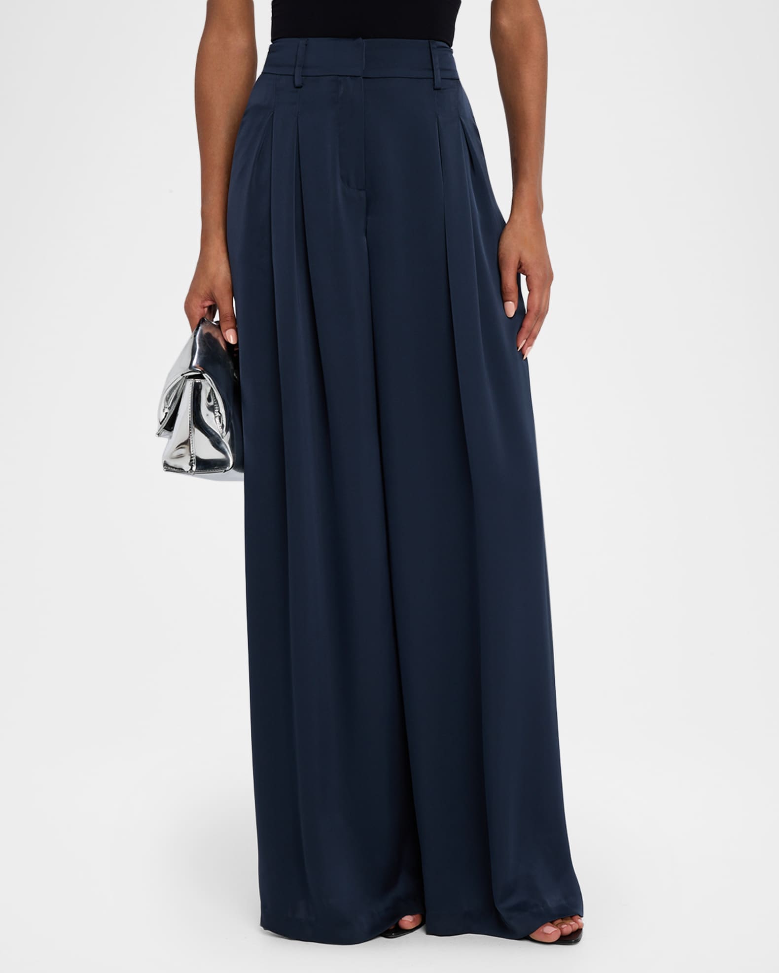 Ramy Brook Oscar Wide-Leg Satin Pants | Neiman Marcus