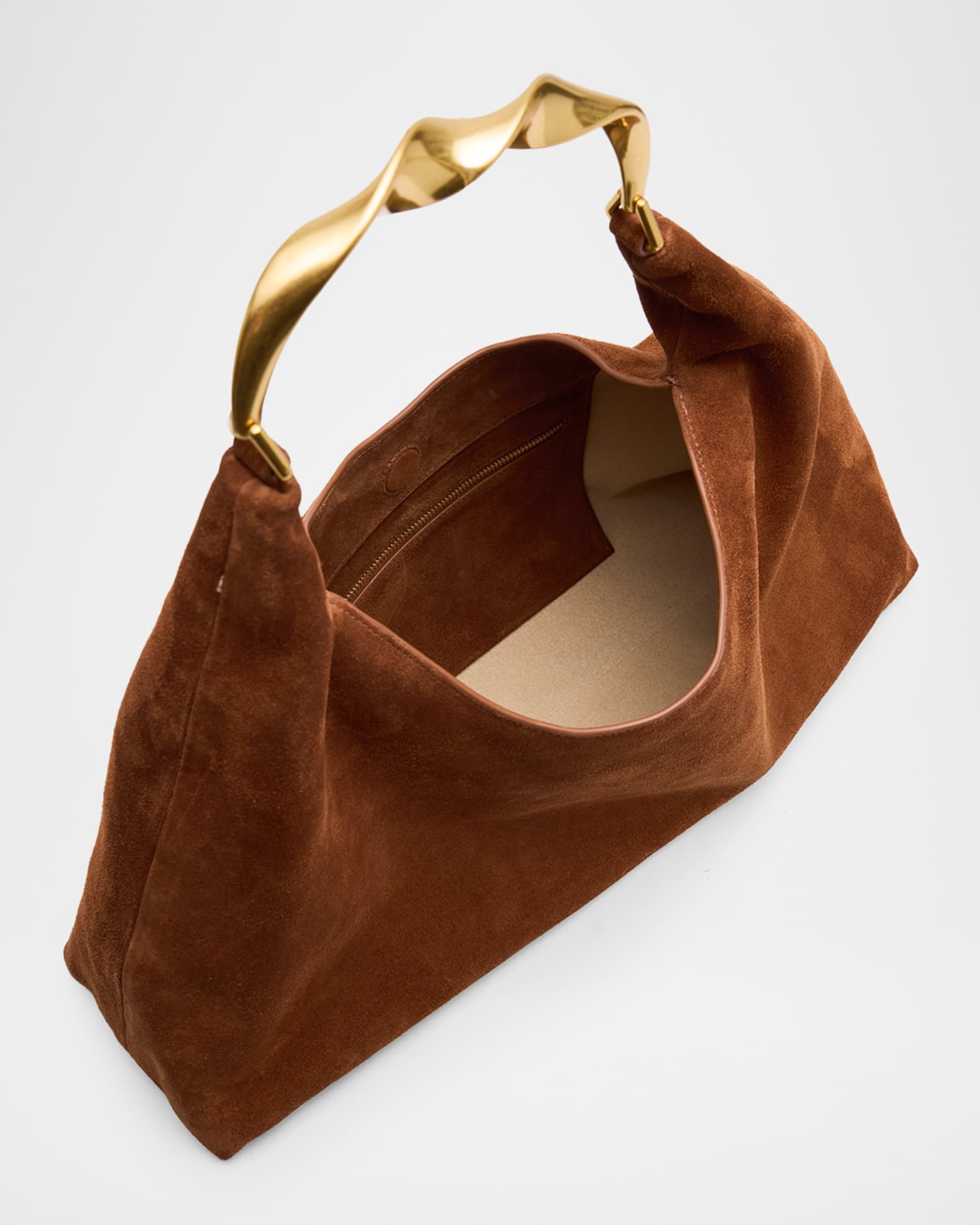 SIMKHAI Nixi Suede Twist-Handle Hobo Bag | Neiman Marcus