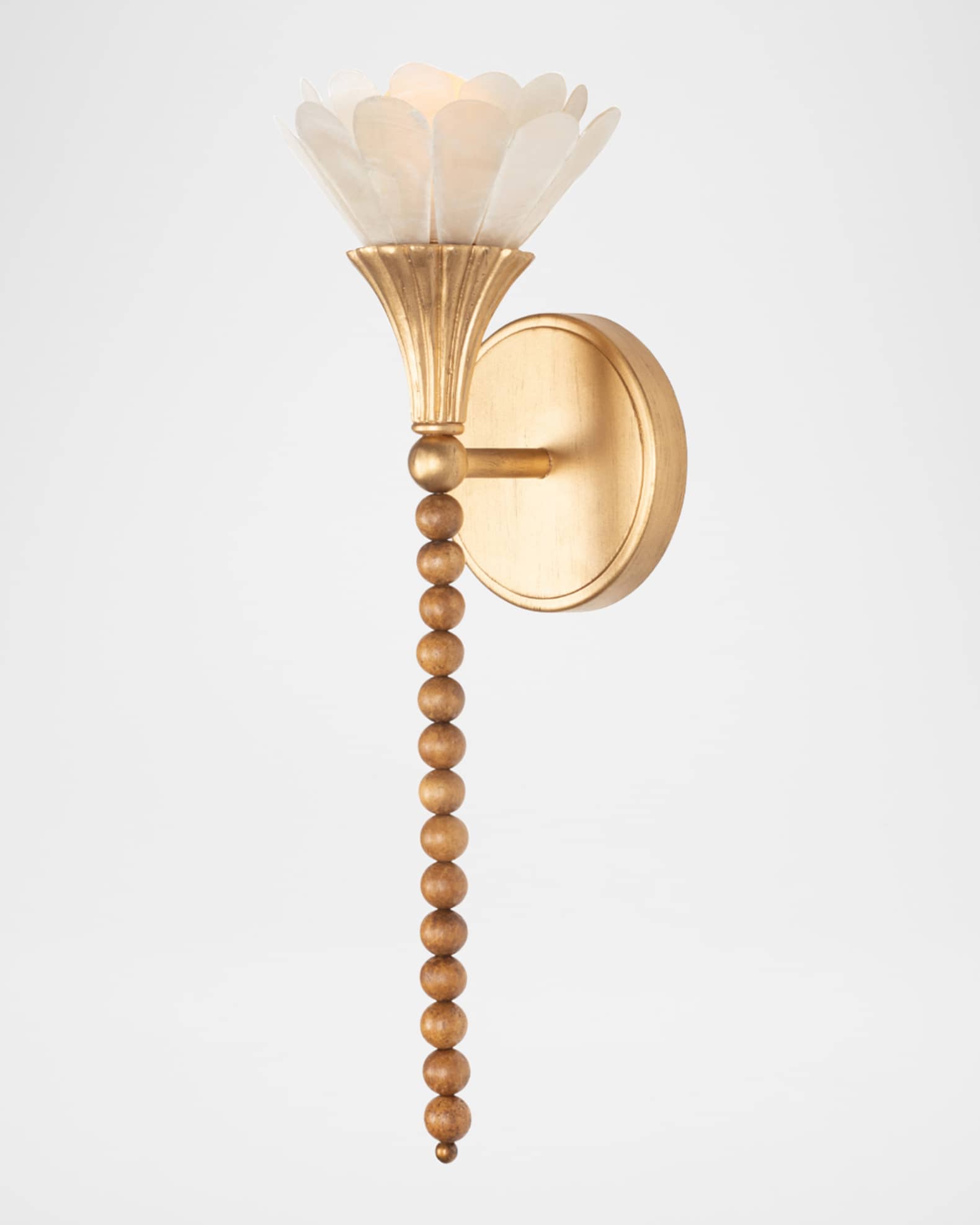 Flora 18" Tall Beaded Capiz Shell Wall Sconce 0