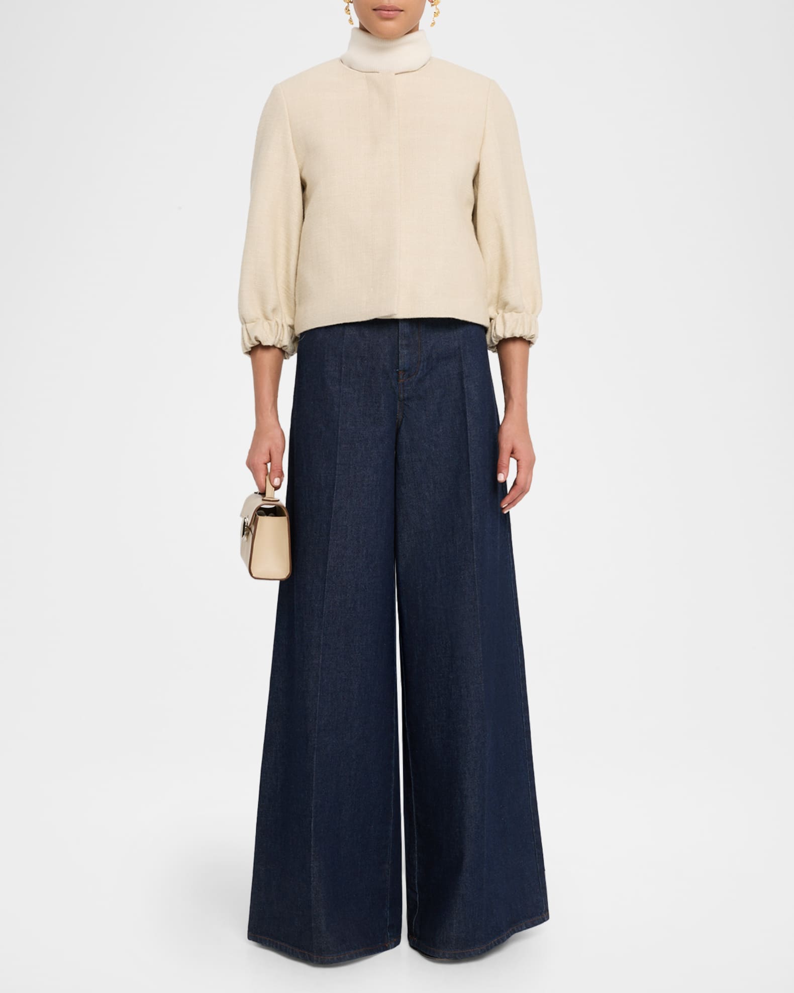 Max Mara Carmine Wide-Leg Denim Trousers Neiman Marcus