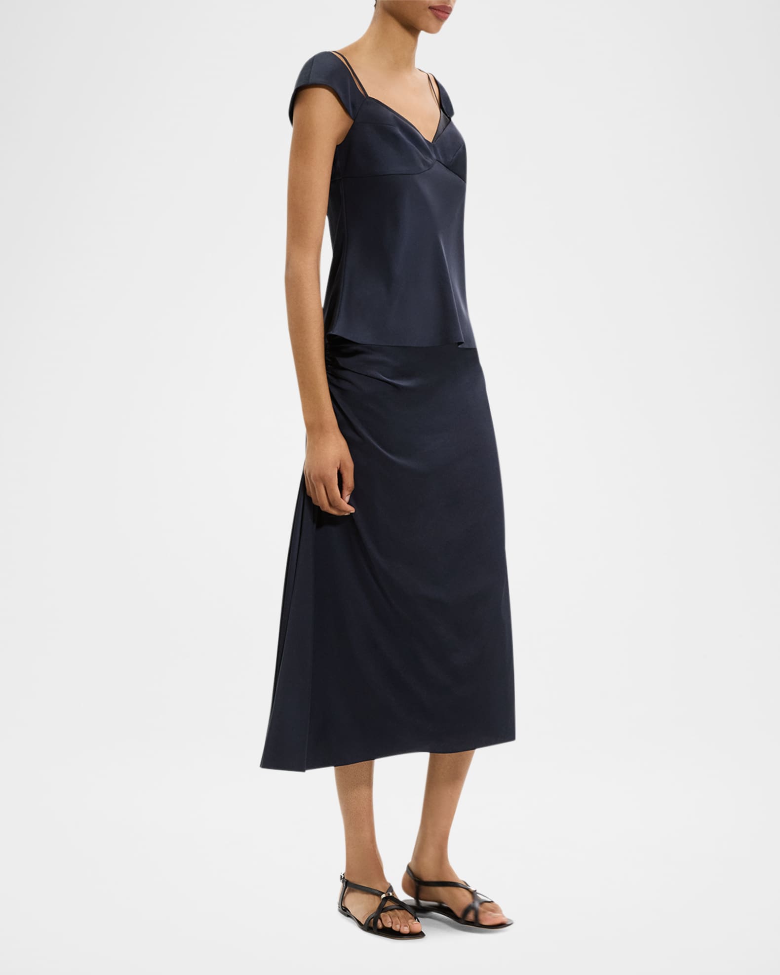 Theory Short Sleeve Peek Cami Top | Neiman Marcus