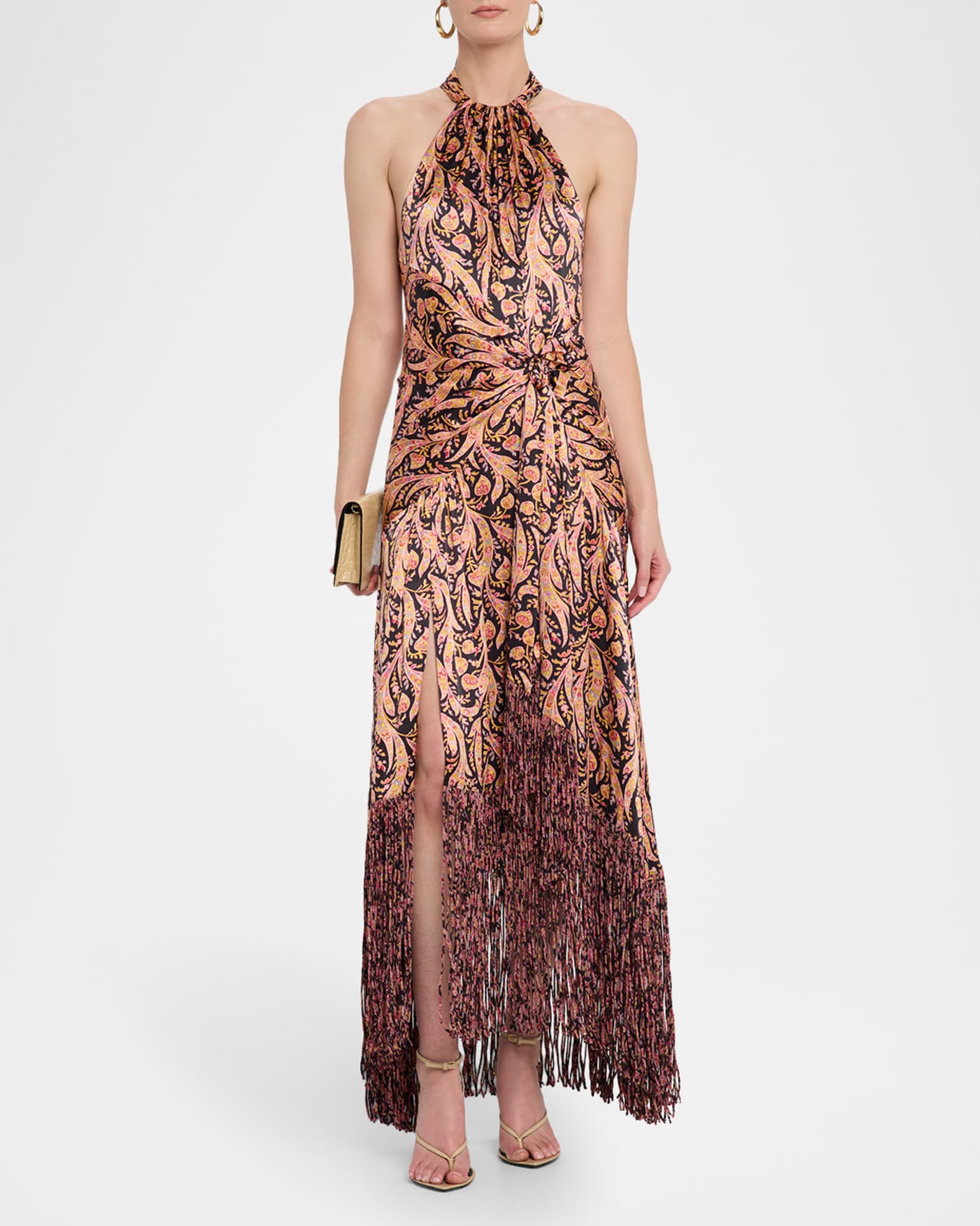 Teresa Charming Paisley Fringe Maxi Dress 1