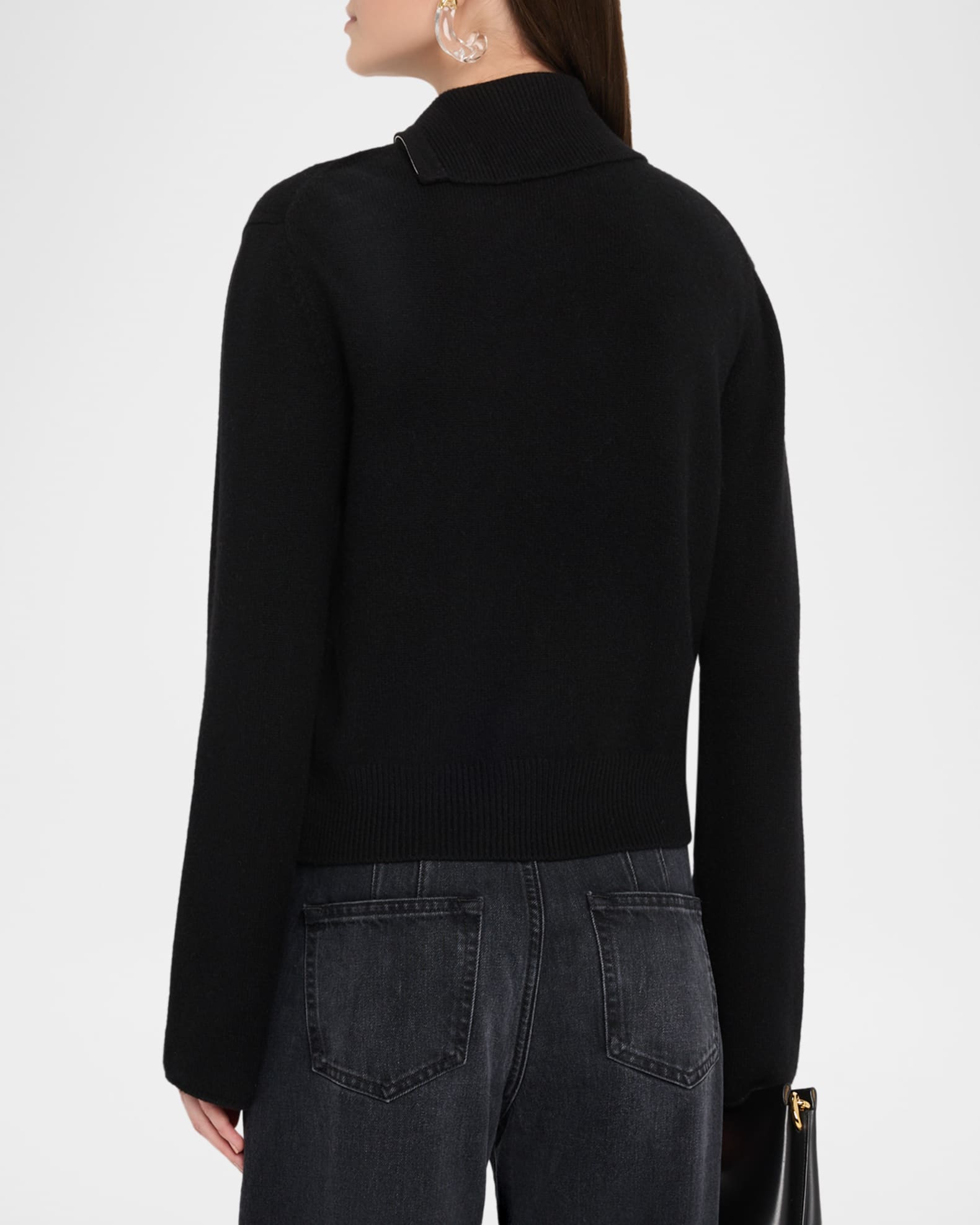 Brandon Maxwell Addison Zip Turtleneck Cashmere Sweater | Neiman