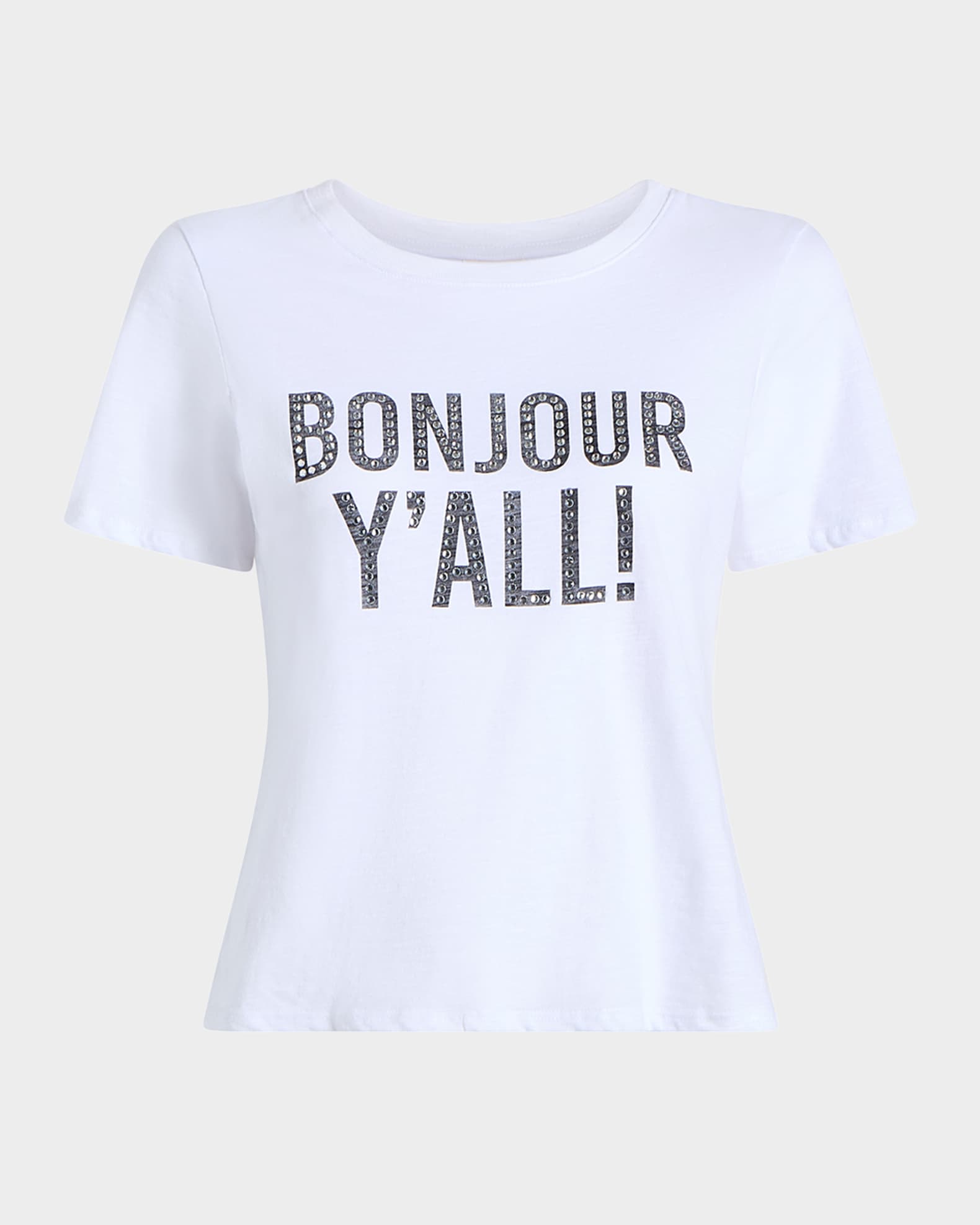 Bonjour Y'all Embellished Shrunken Tee 0