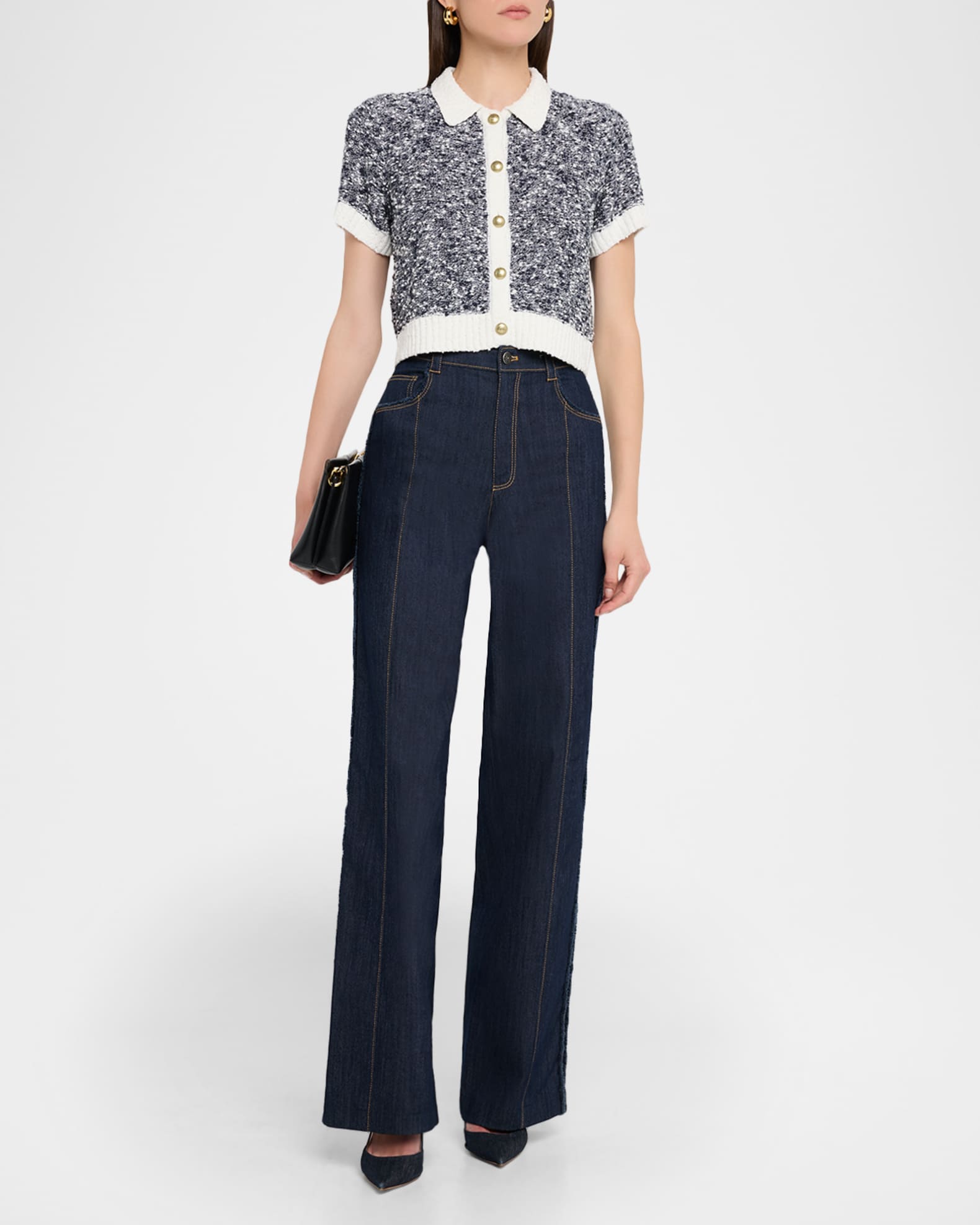 Adalee Short-Sleeve Crop Cardigan 1