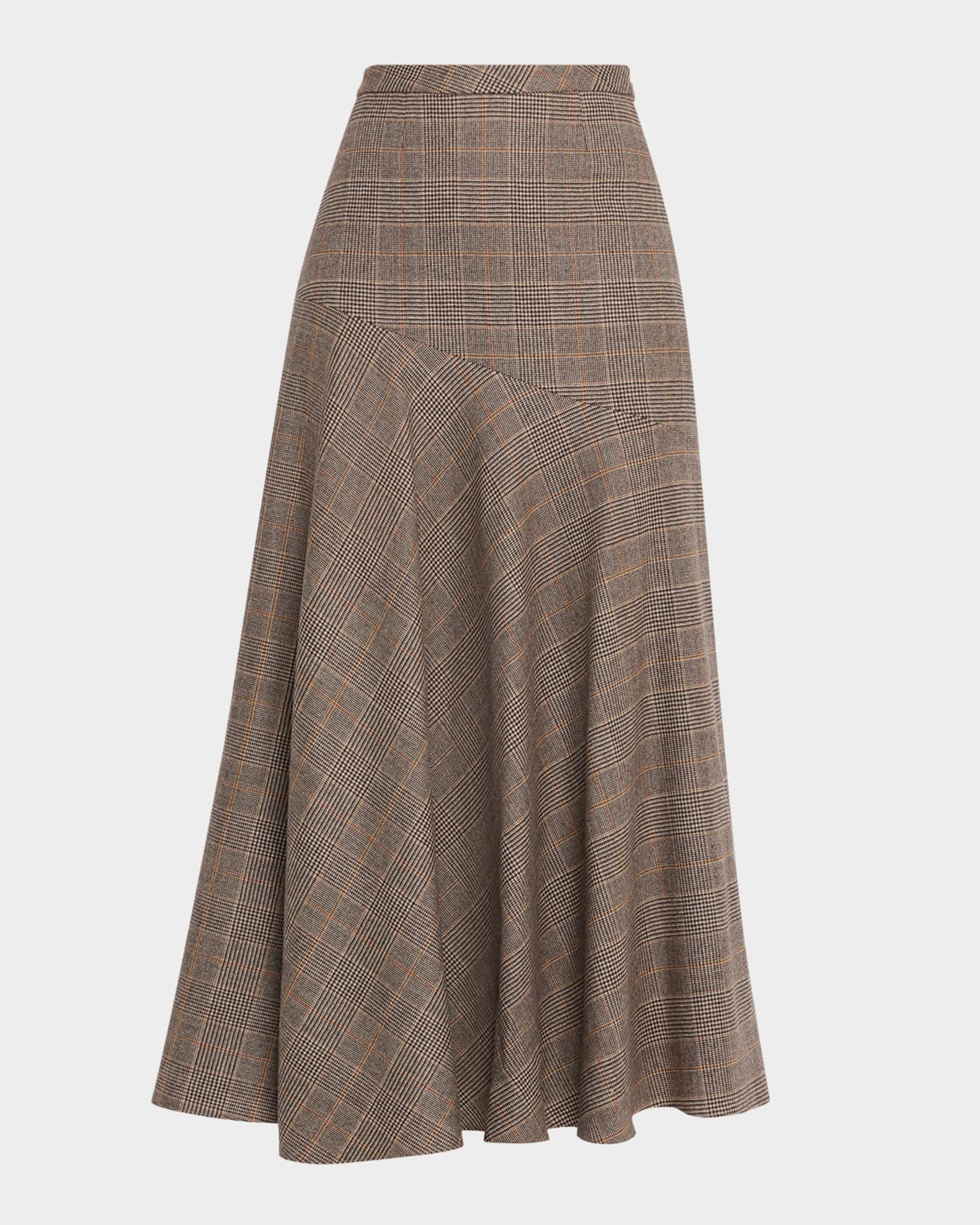 Tess Glen Plaid Fit & Flare Midi Skirt 0