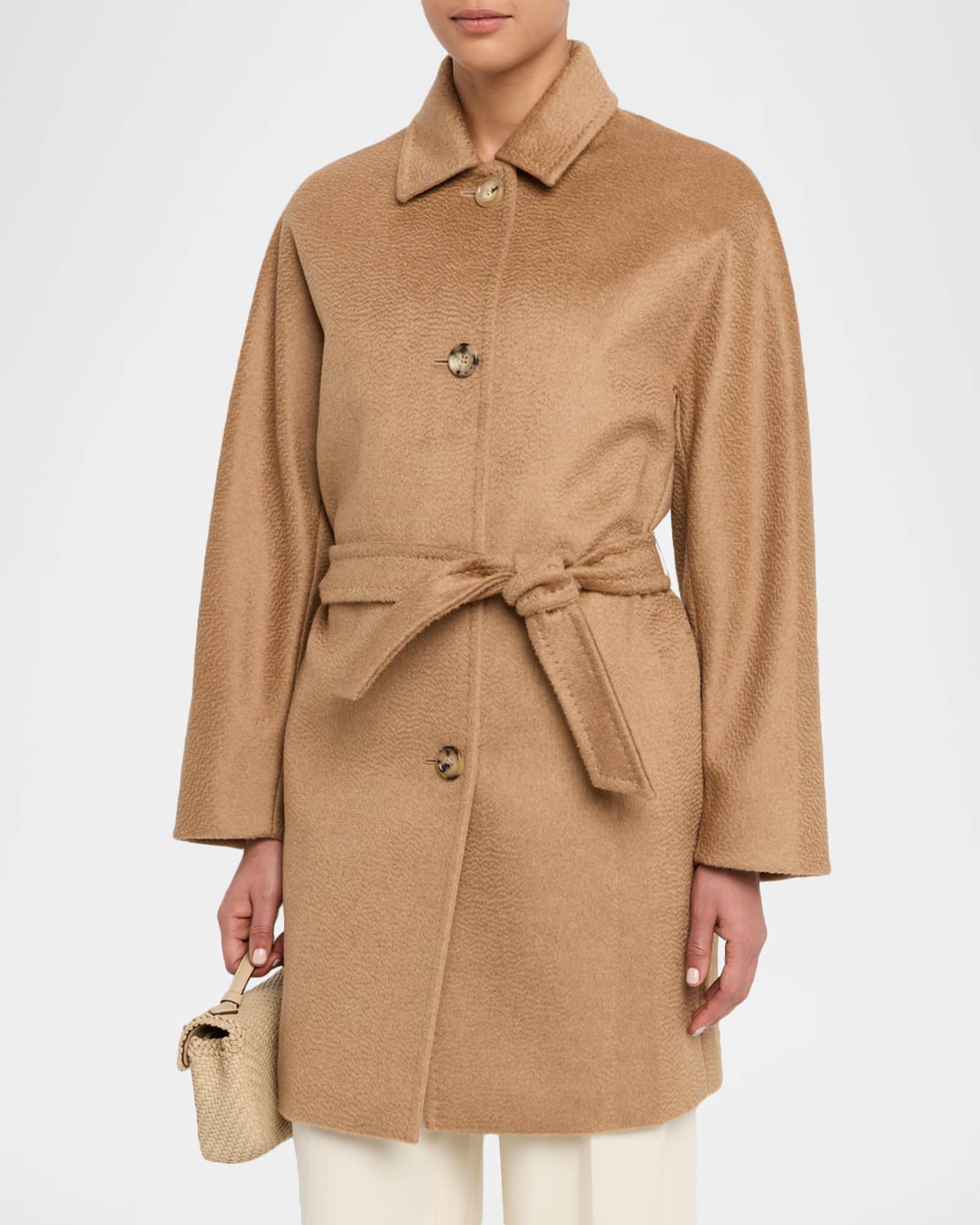 Max Mara Filato Single-Breasted Camel Hair Coat | Neiman Marcus