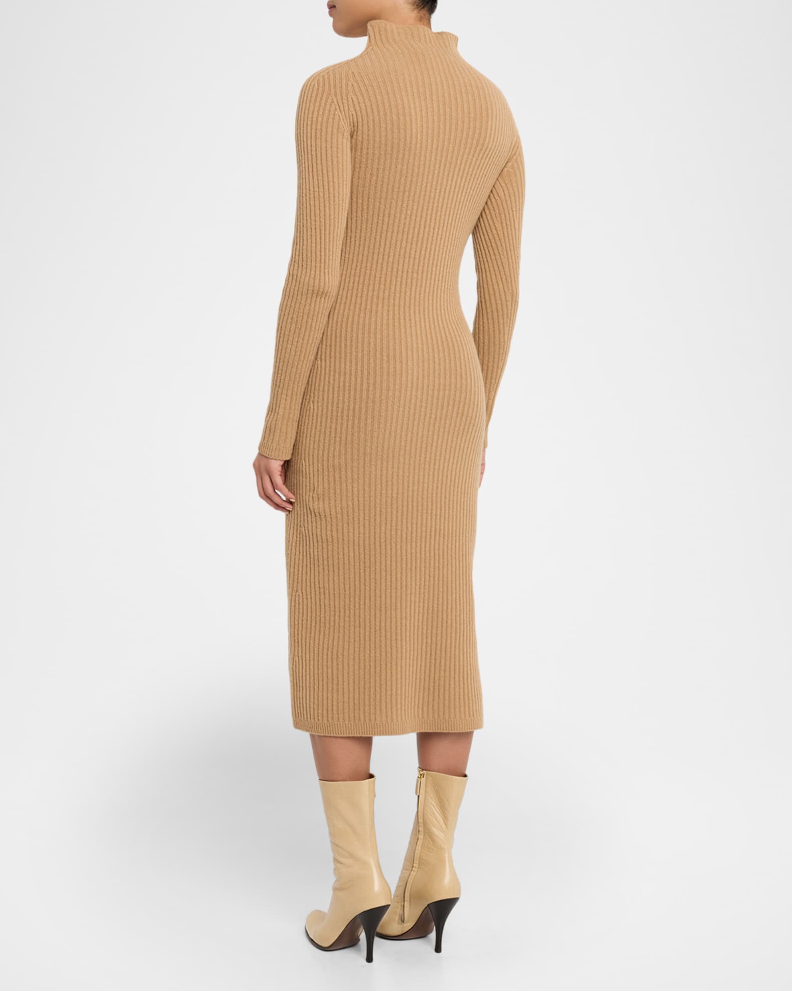 Max Mara Zelanda Funnel-Neck Wool-Cashmere Midi Dress | Neiman Marcus