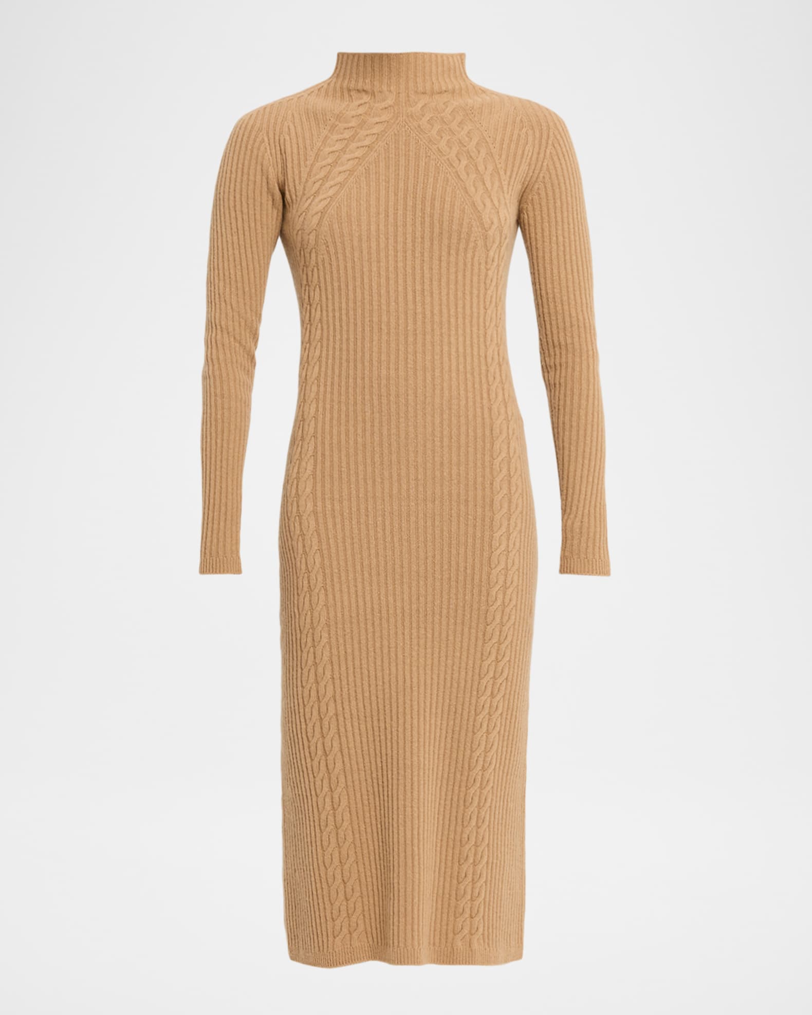 Max Mara Zelanda Funnel-Neck Wool-Cashmere Midi Dress | Neiman Marcus