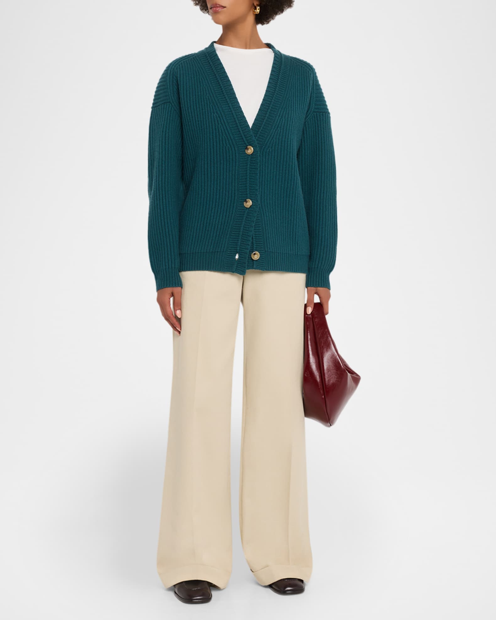 Ribbed Cashmere Cardigan 1