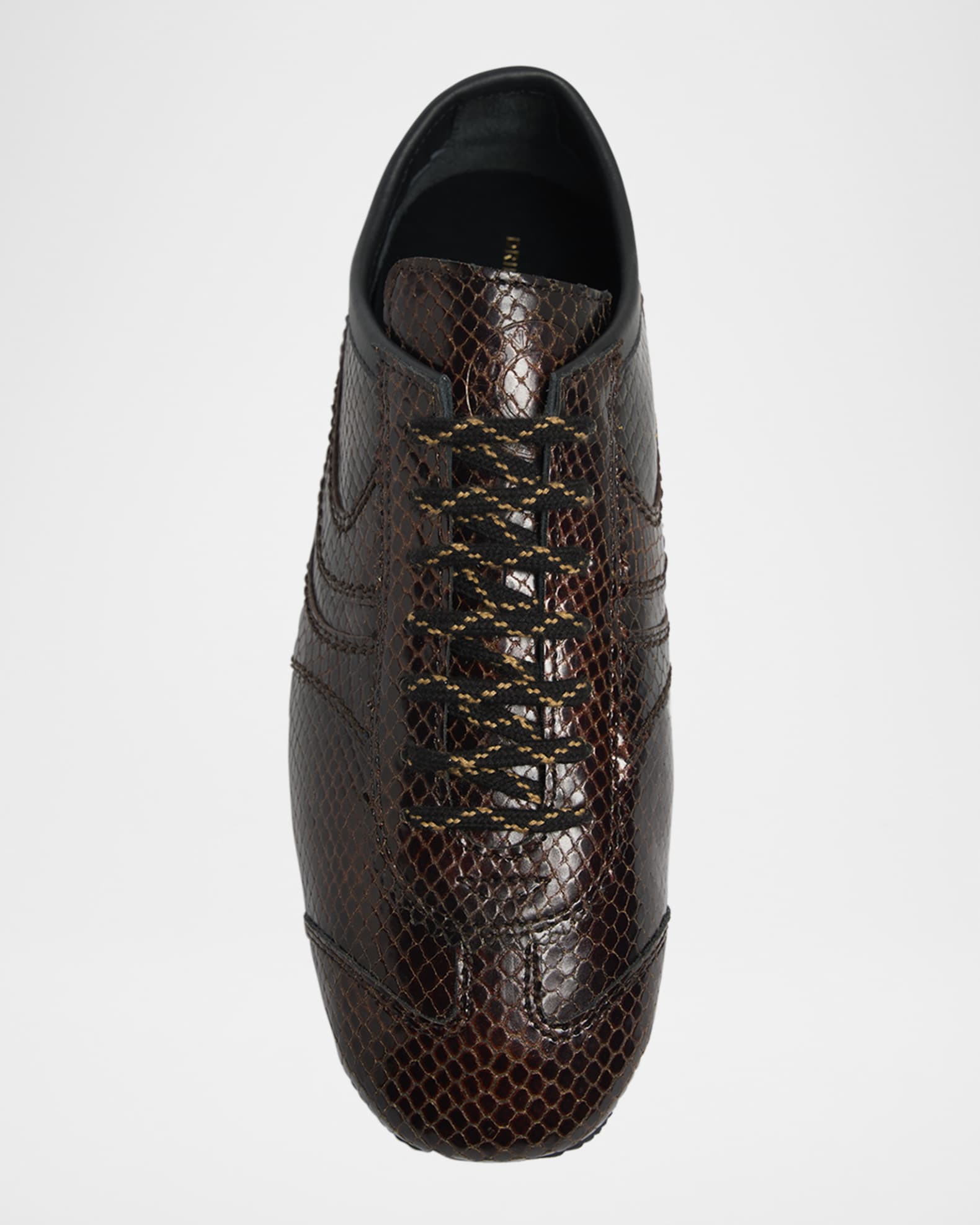 Dries Van Noten レザーシューズ Dries Van Noten Dustin Snake-Embossed Leather Retro Sneakers