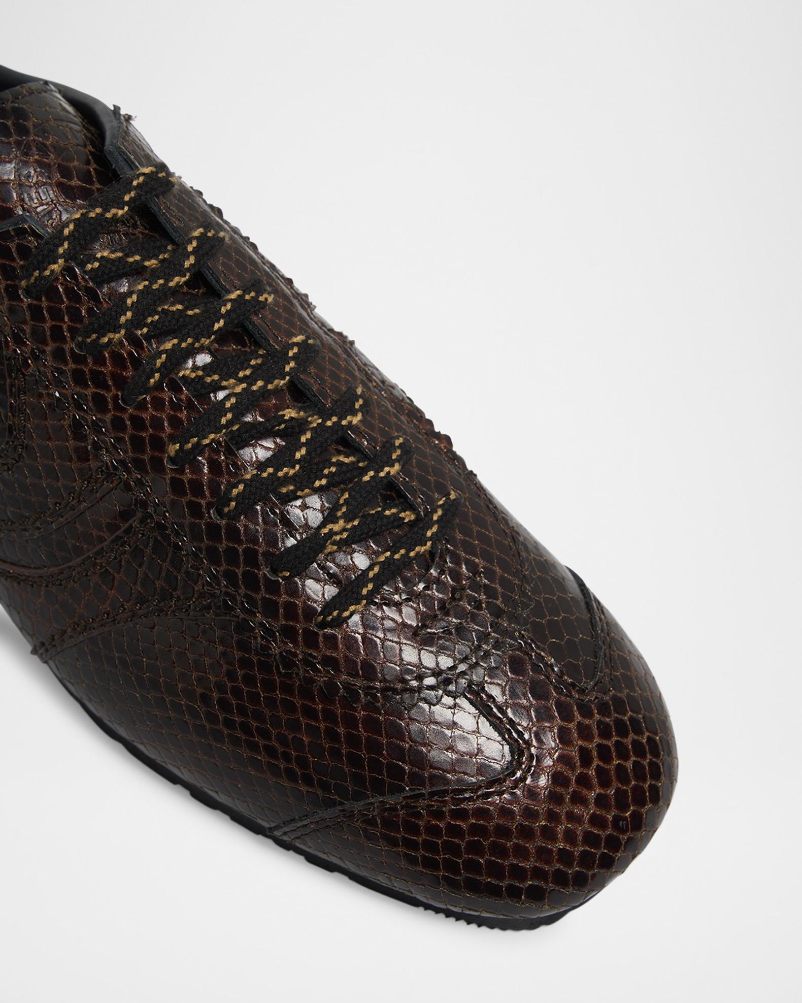 Dries Van Noten Dustin Snake-Embossed Leather Retro Sneakers