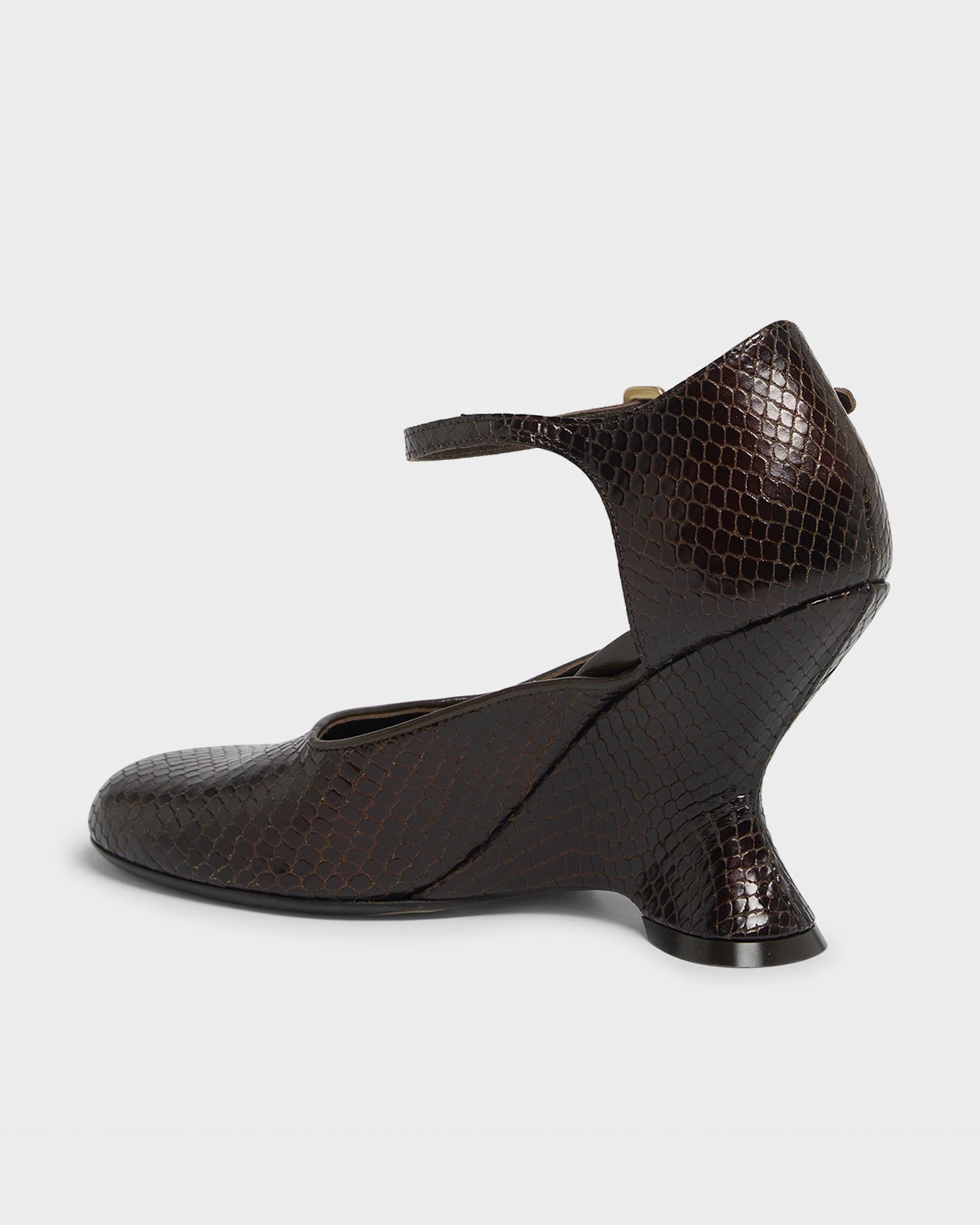 Dries Van Noten Python Stamped Leather Wedge Pumps | Neiman 