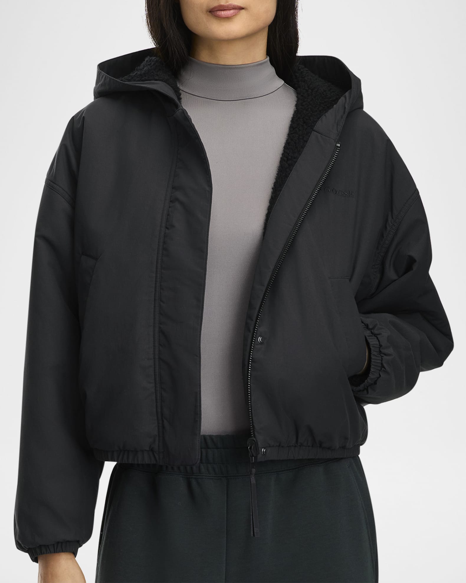 Canada Goose Alberni Reversible Fleece Bomber Jacket | Neiman Marcus