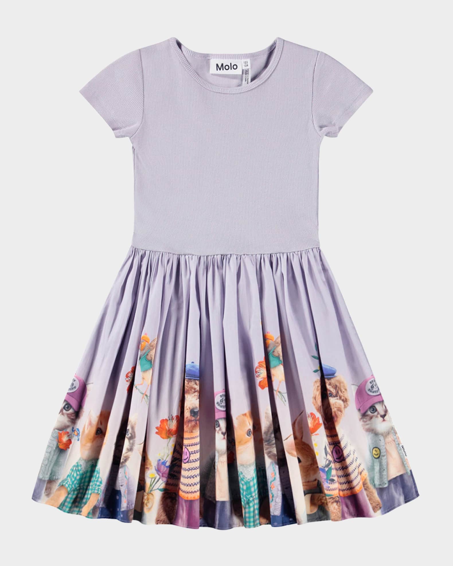 Girl's Cissa Printed Fit & Flare Dress, Size 7-10 0