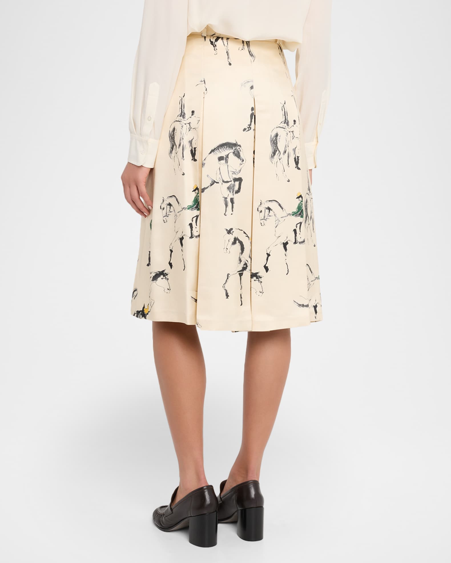 Loro Piana Mark Pleated Bermuda Skirt | Neiman Marcus