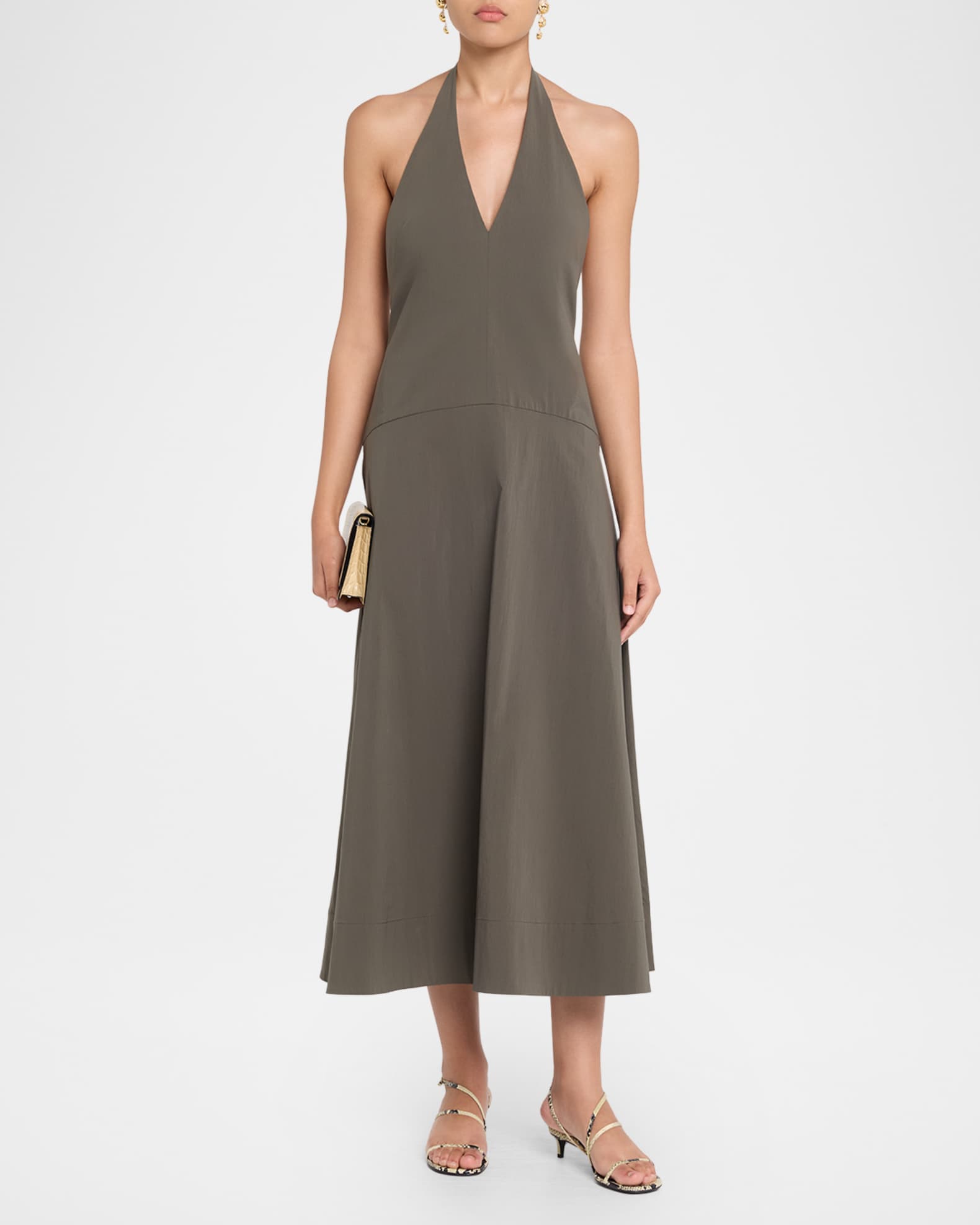 St. Agni Halter Plunge Dress | Neiman Marcus