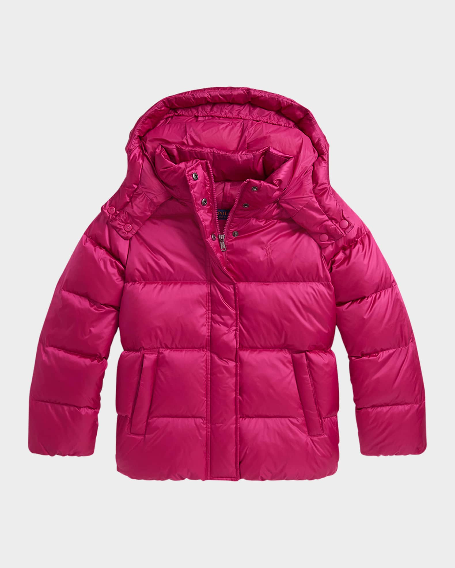 Girl's Carly Metallic Nylon Puffer Down Jacket, Size S-XL 0