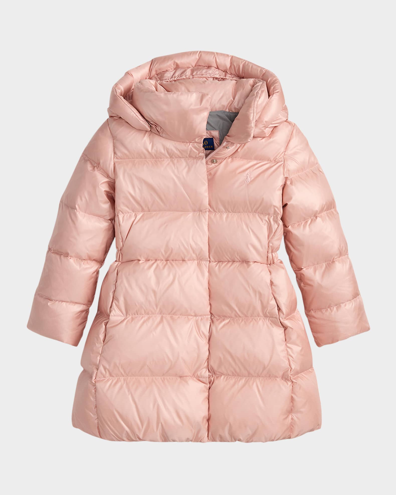 Girl's Celia Metallic Nylon Down Puffer Coat, Size 2-6X 0