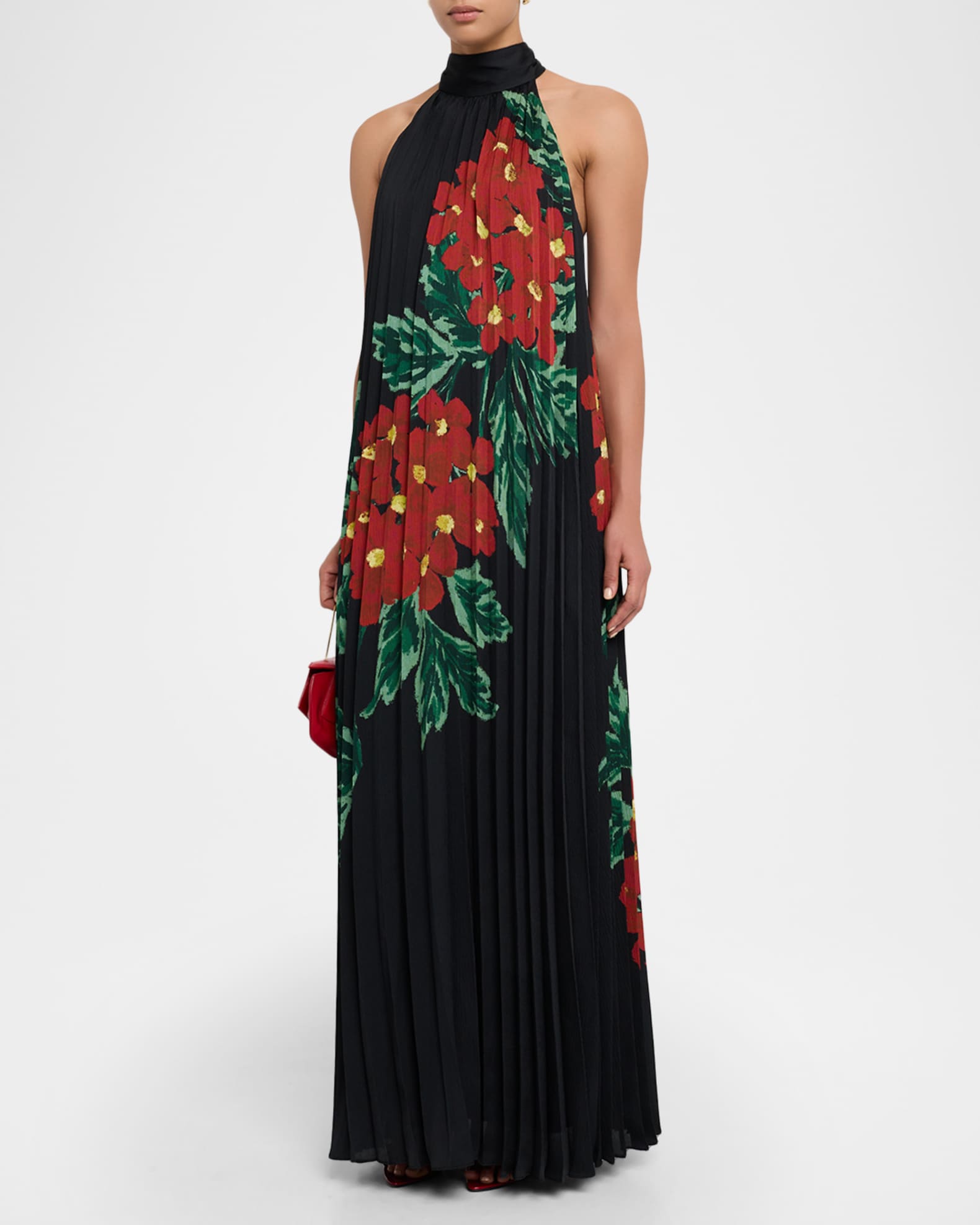 pleated trapeze maxi dress Vikki Pleated Maxi Dress